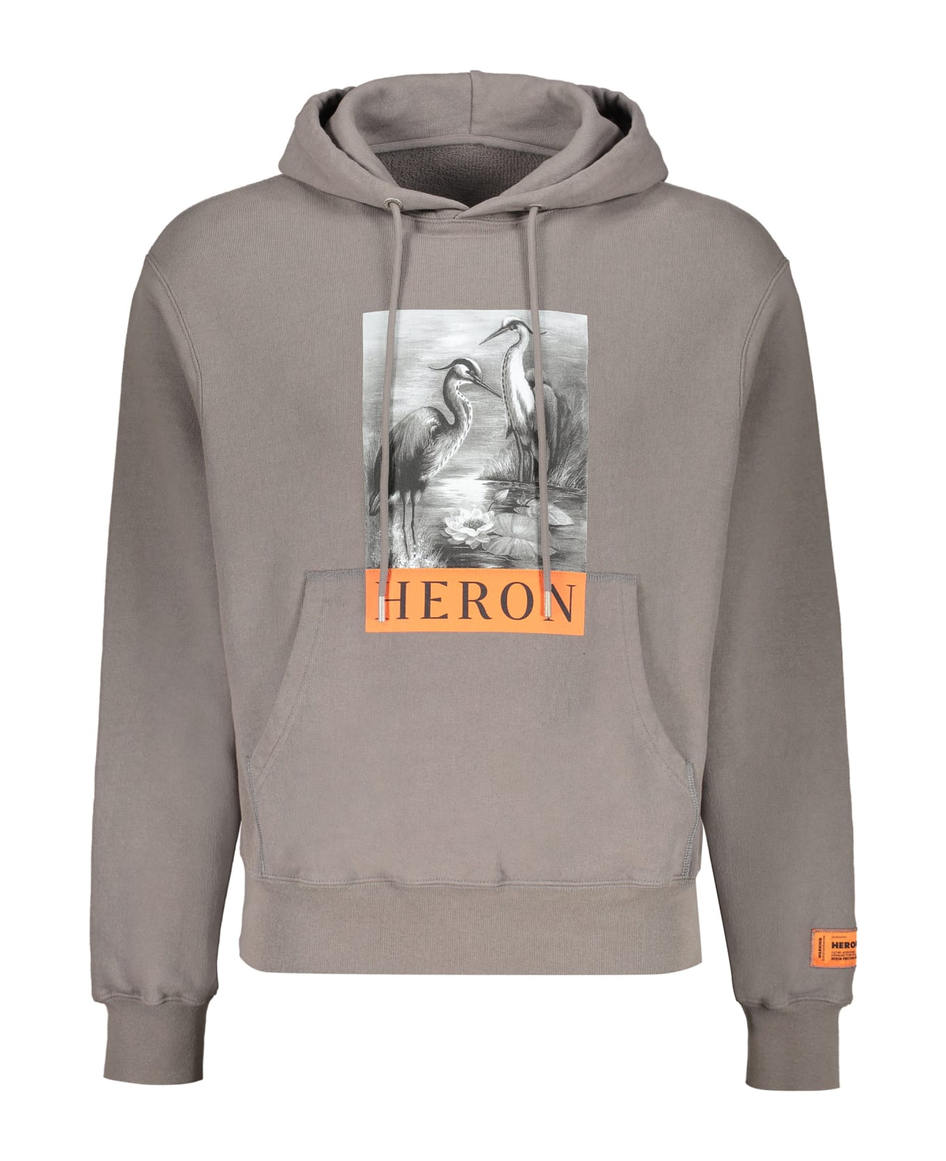 HERON PRESTON Printed Cotton Sweatshirt - grey フリース