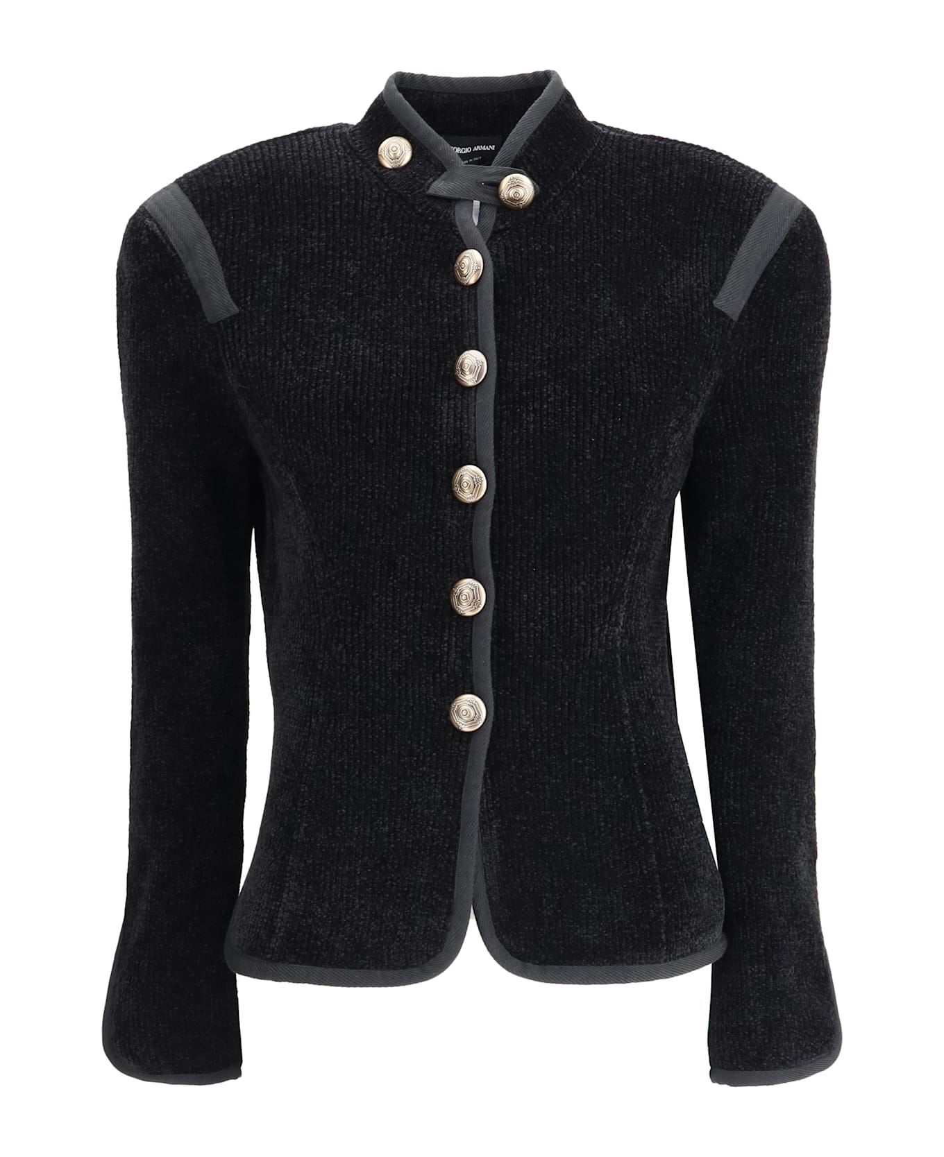 Giorgio Armani Silk Blazer With Decorative Metal Shank Buttons