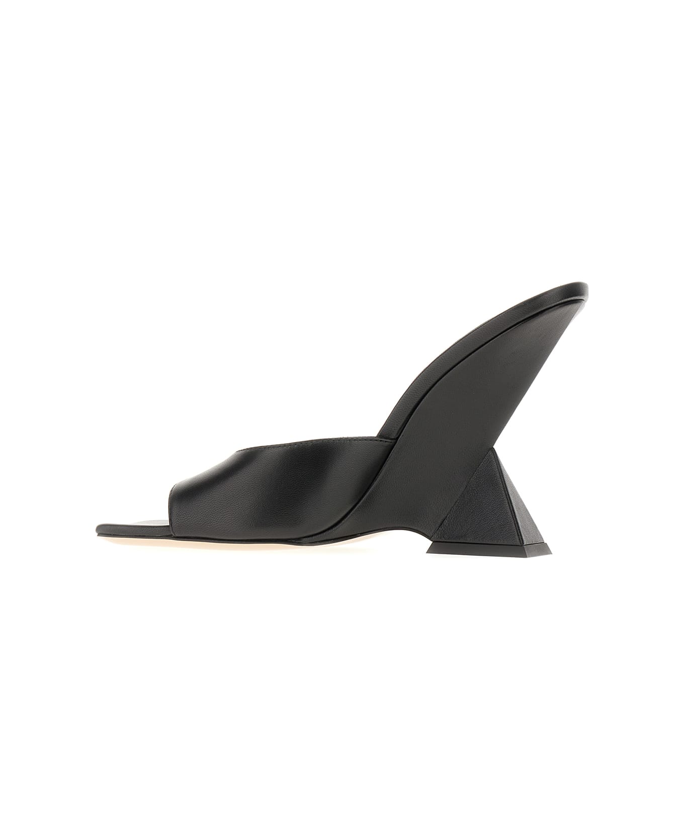 The Attico Black Leather Mules - 100