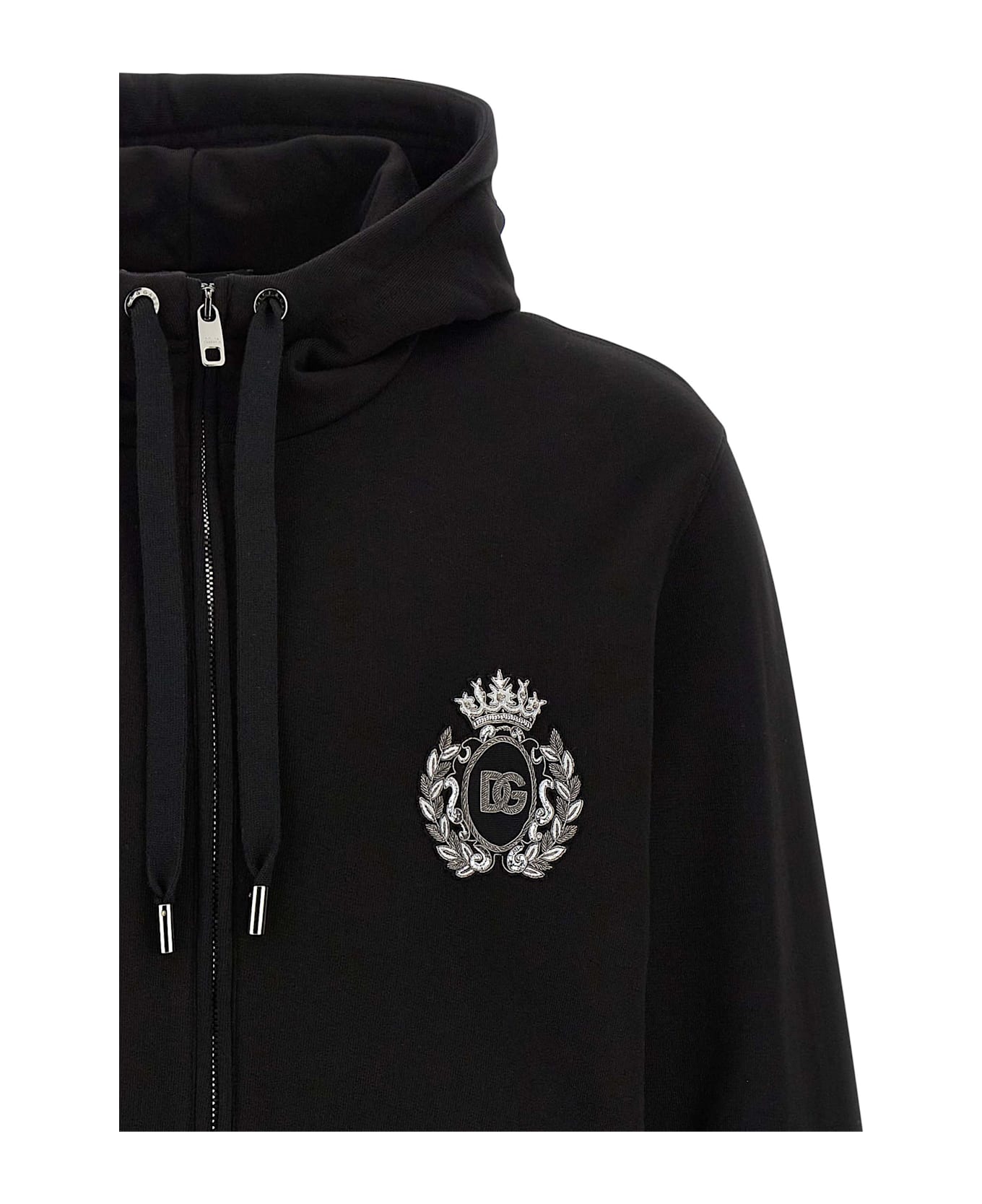 Dolce 
Gabbana Heraldic Patch Hoodie - Black