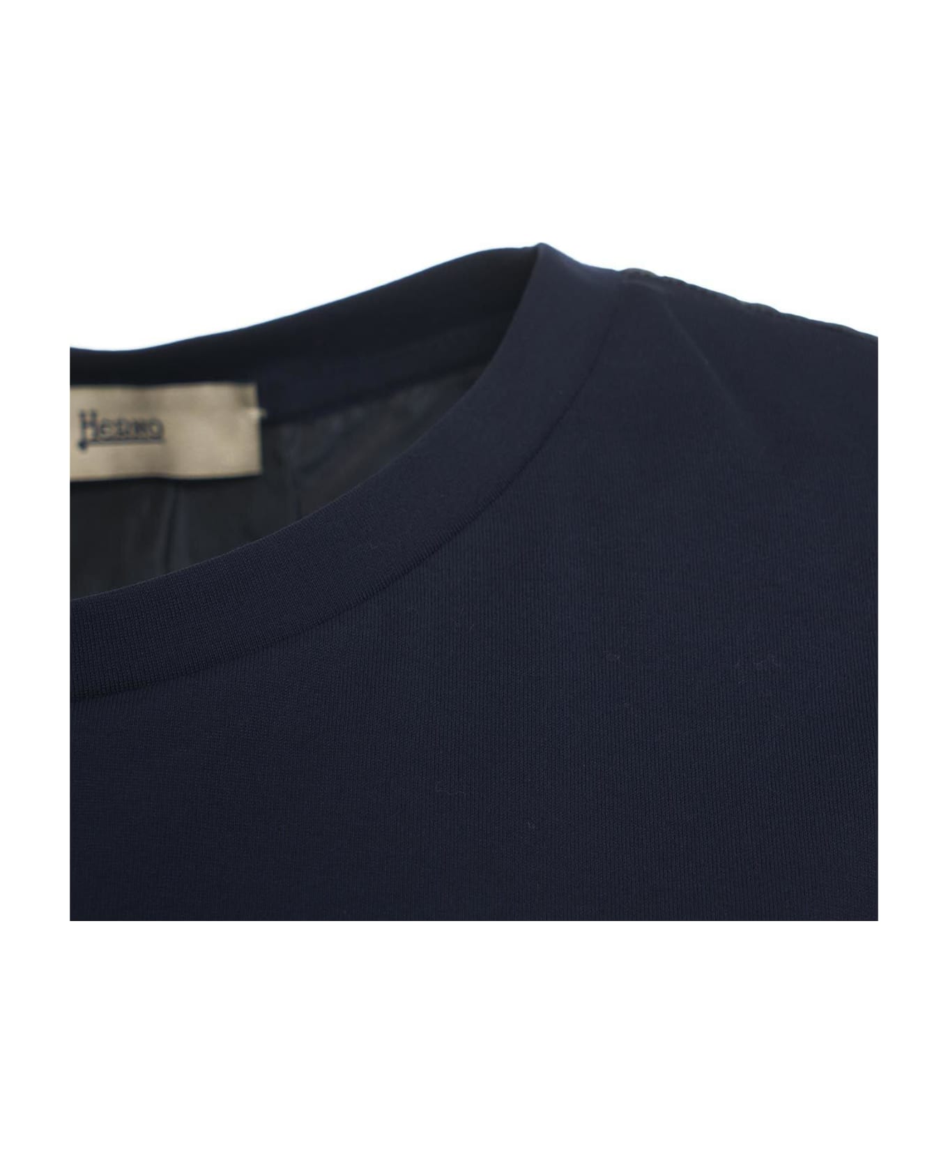 Herno Contrast-panel Drawstring Waist T-shirt - Blue