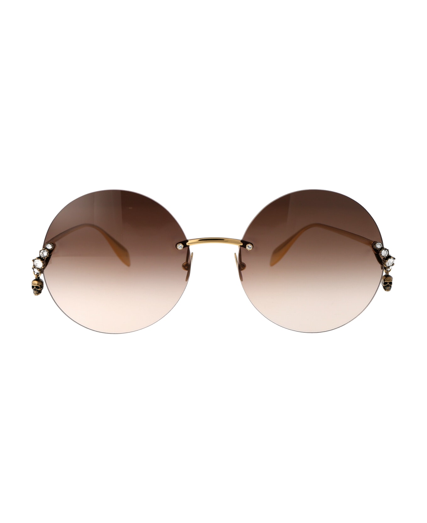 Alexander McQueen Eyewear Am0418s Sunglasses - 002 GOLD GOLD BROWN