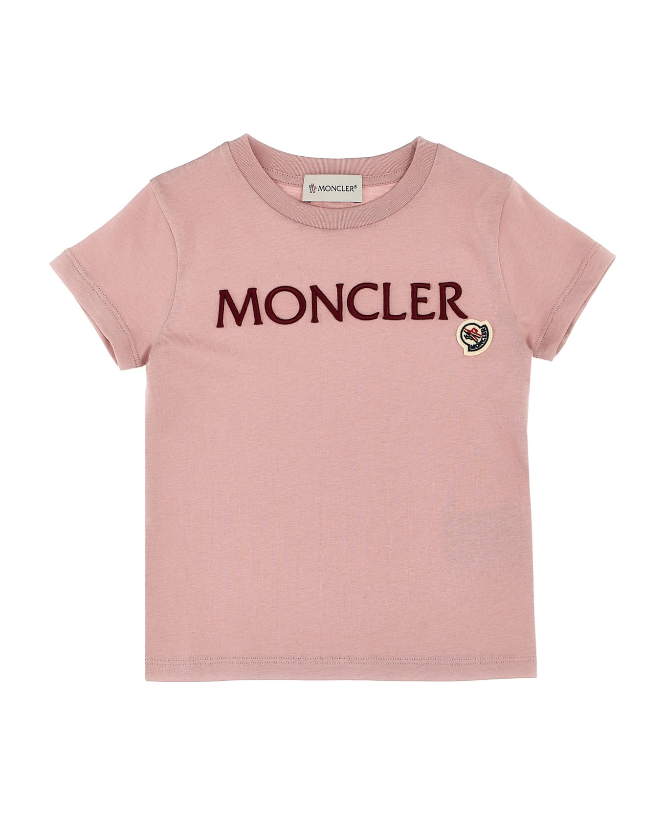 Moncler Logo Embroidery T-shirt - Pink