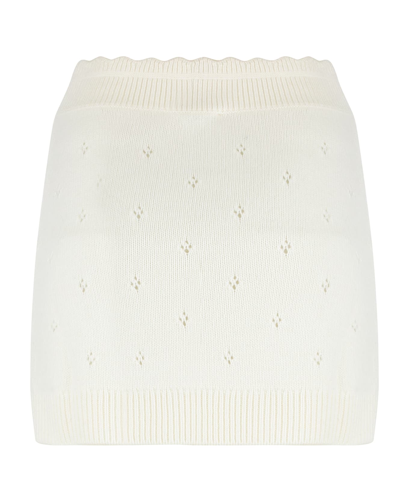 Chloé Fitted Wool And Cashmere Miniskirt - White