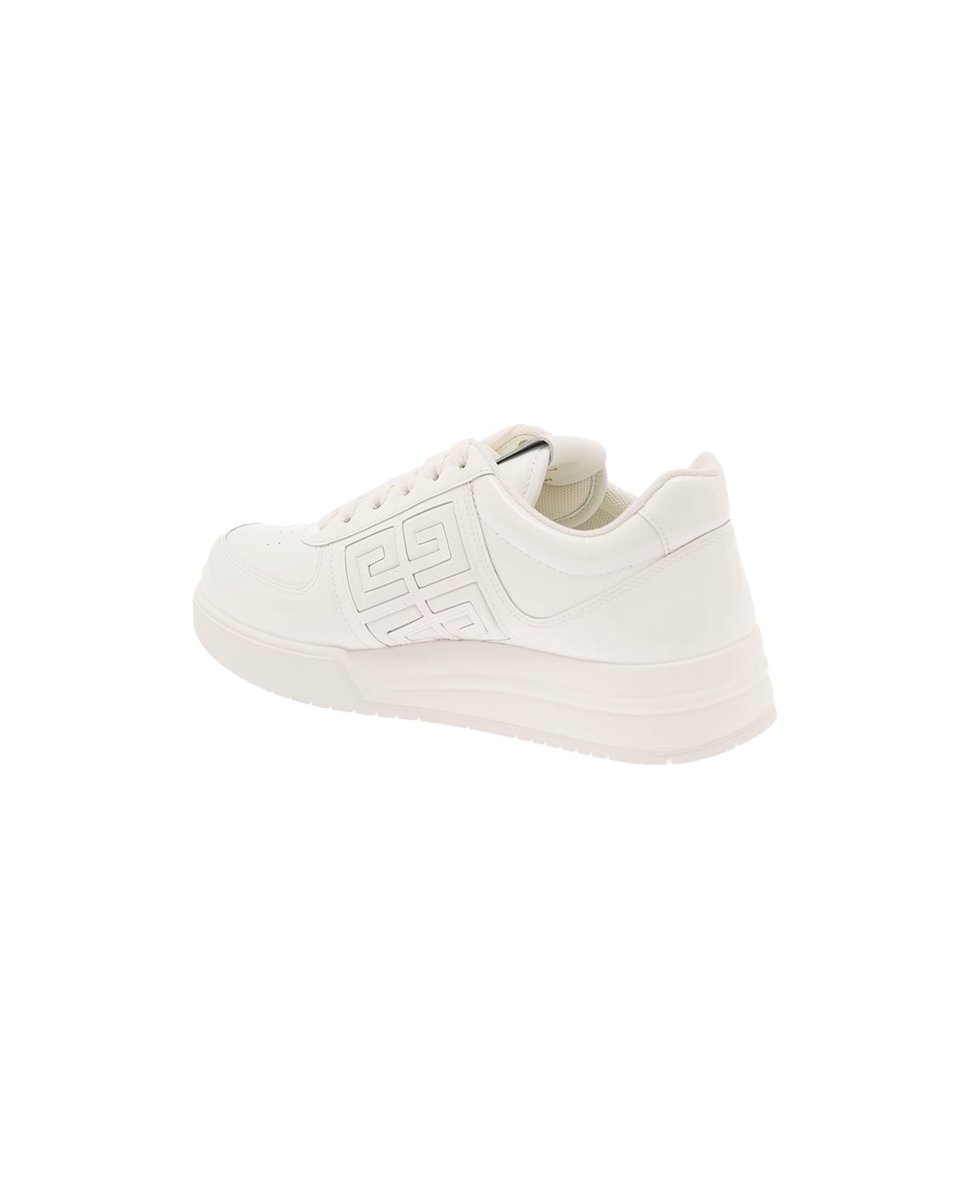 Givenchy '4g' White Low-top Sneakers With Logo In Leather Woman - Bianco