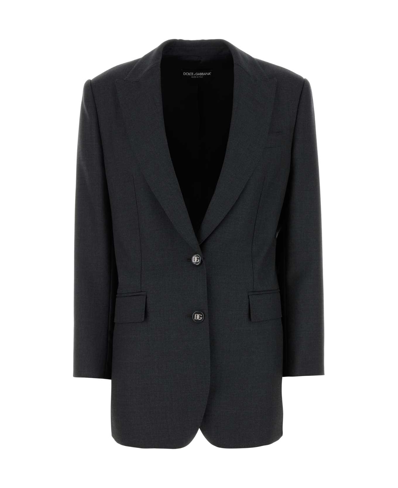 Dolce 
Gabbana Graphite Wool Blazer - MELANGEGREY