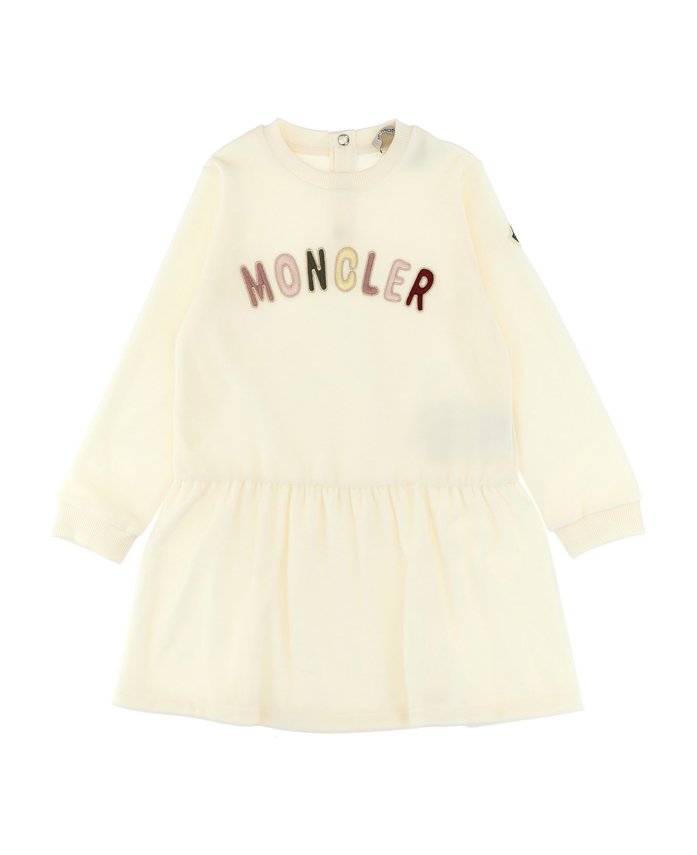 Moncler Logo Embroidery Dress - Beige