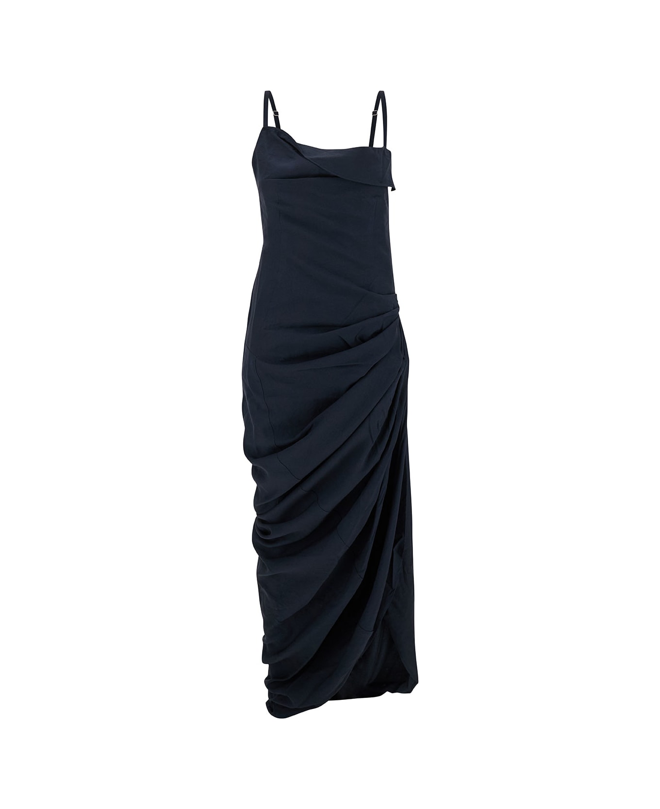 Jacquemus La Robe Saudade Longue Draped Dress - Blu ワンピース＆ドレス