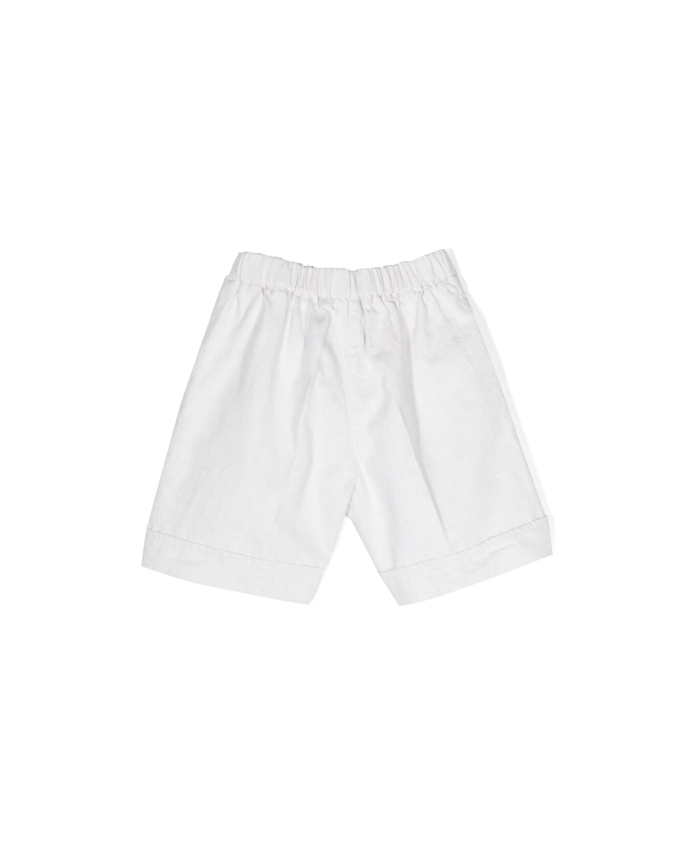 Il Gufo White Bermuda Shorts In Cotton Blend Girl - White