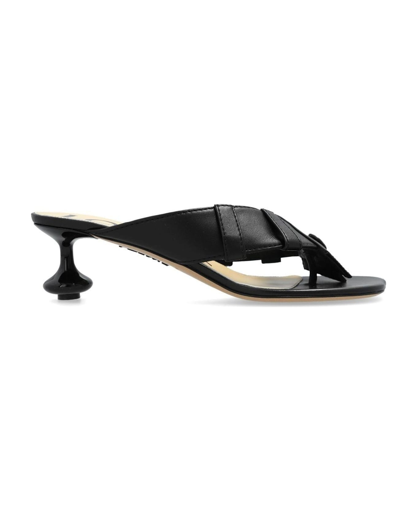 Loewe Toy Panta 45mm Leather Sandals - Black