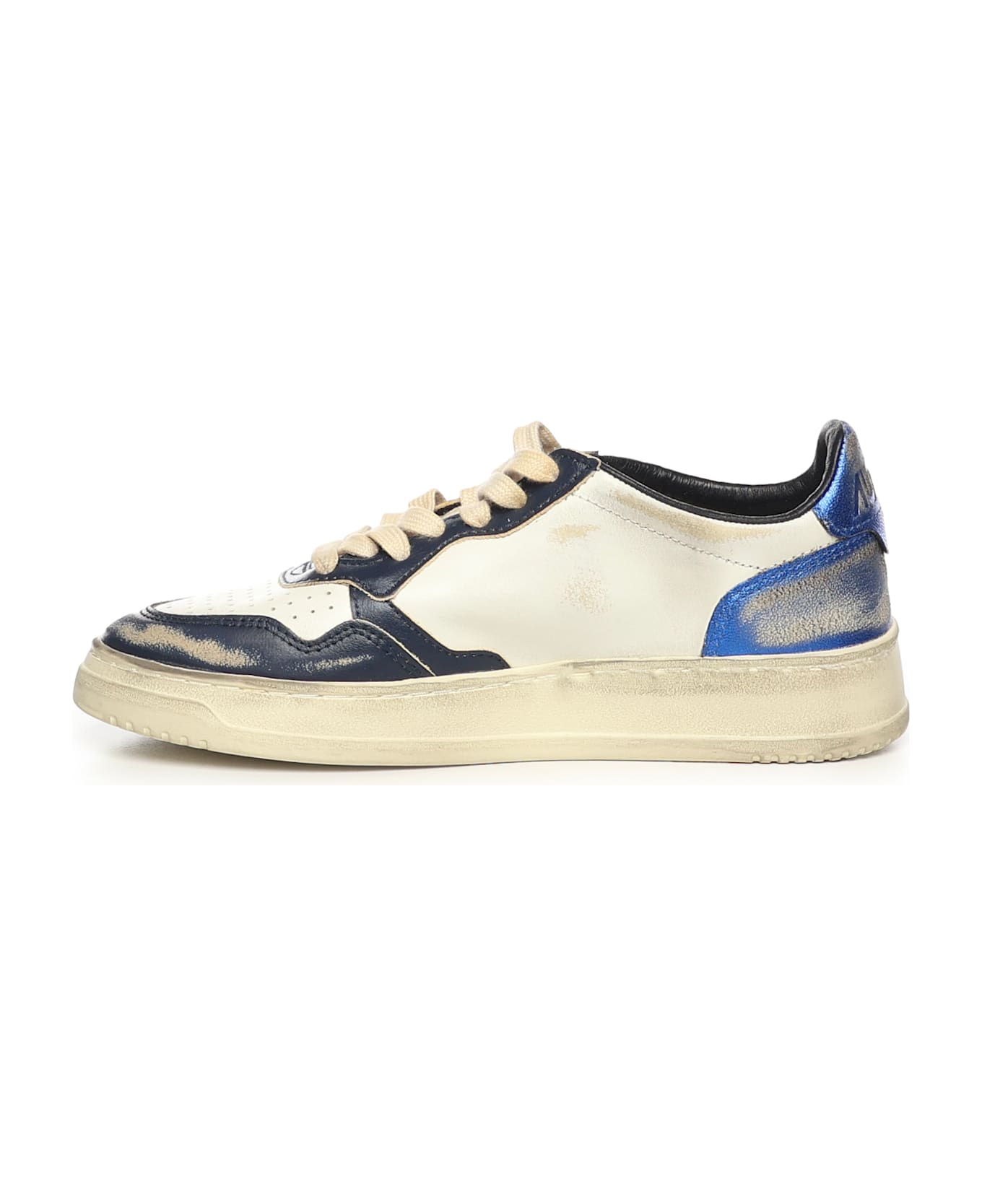Autry Medalist Low Sneakers - White-Light Blue-Navy Blue