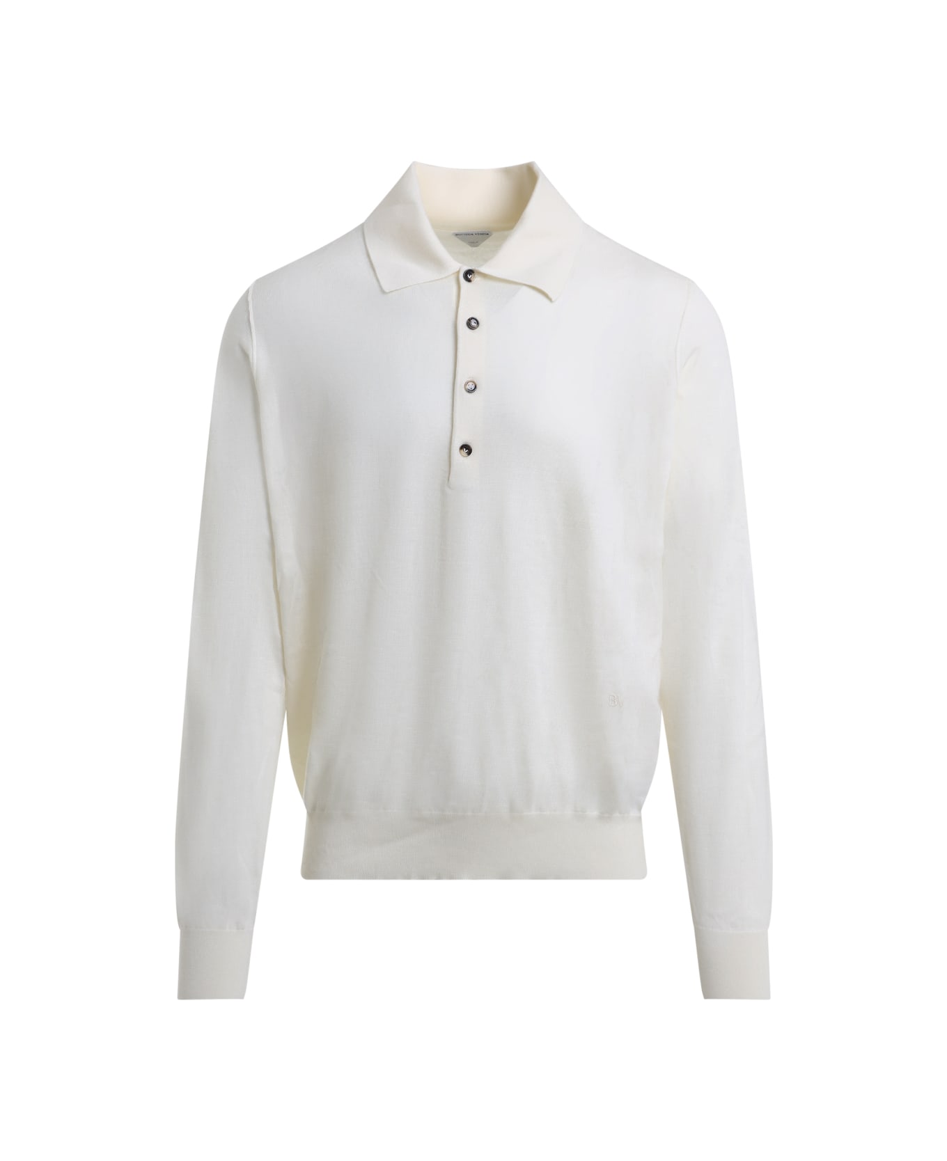 Bottega Veneta Ivory Cashmere Polo Shirt - TALC