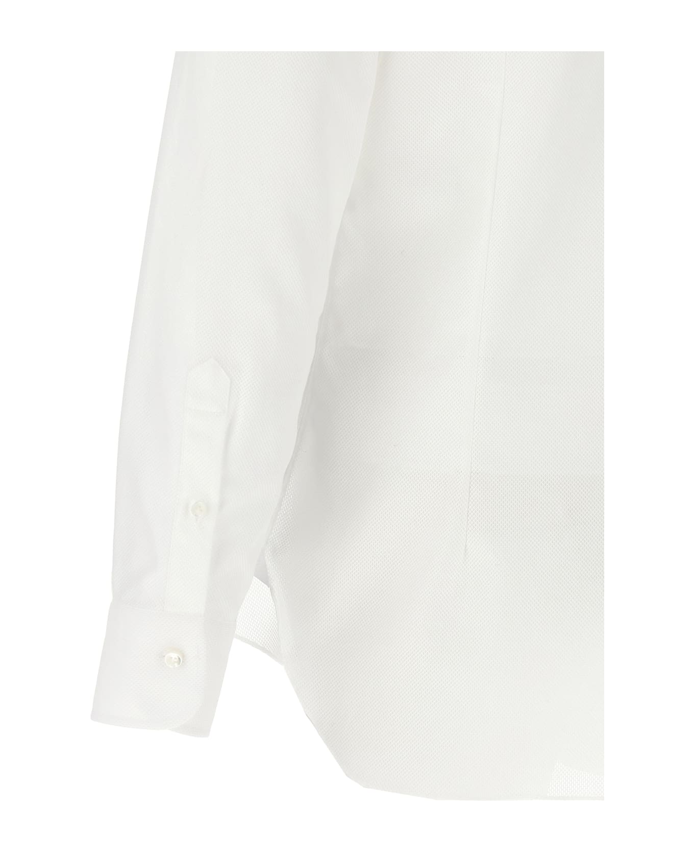 Barba Napoli Honeycomb Cotton Shirt - White