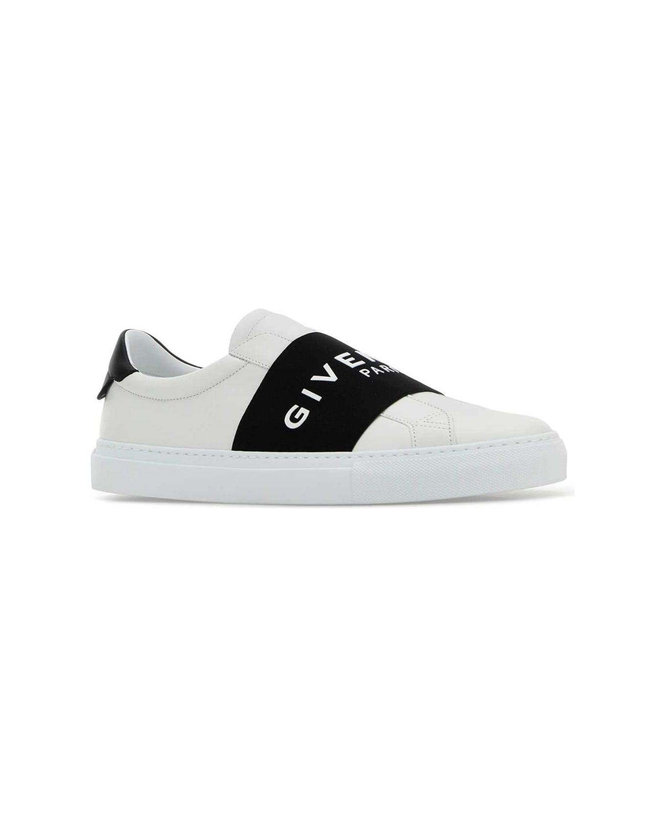 Givenchy White Leather Slip Ons - WHITEBLACK