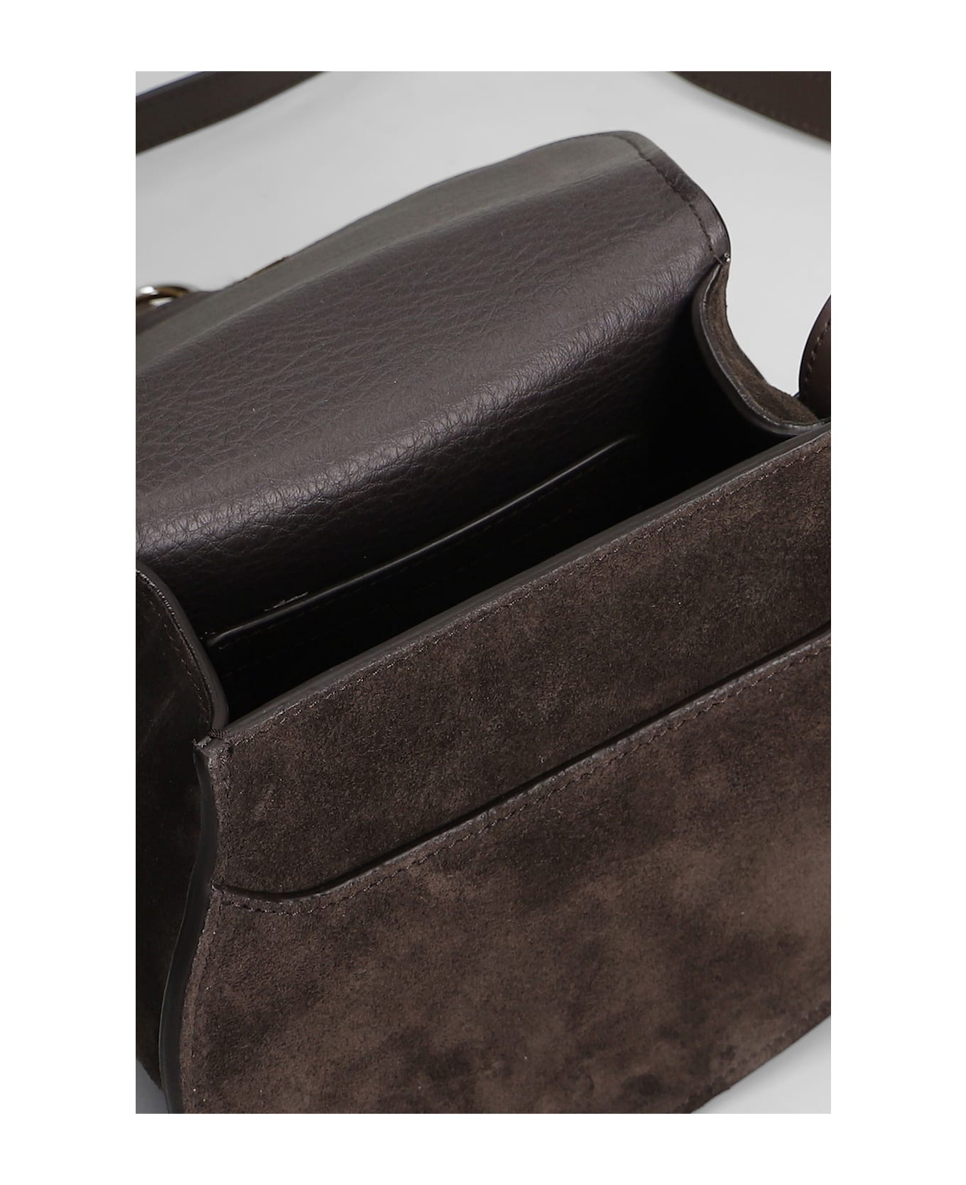 Chloé Mercie Shoulder Bag In Brown Suede - brown