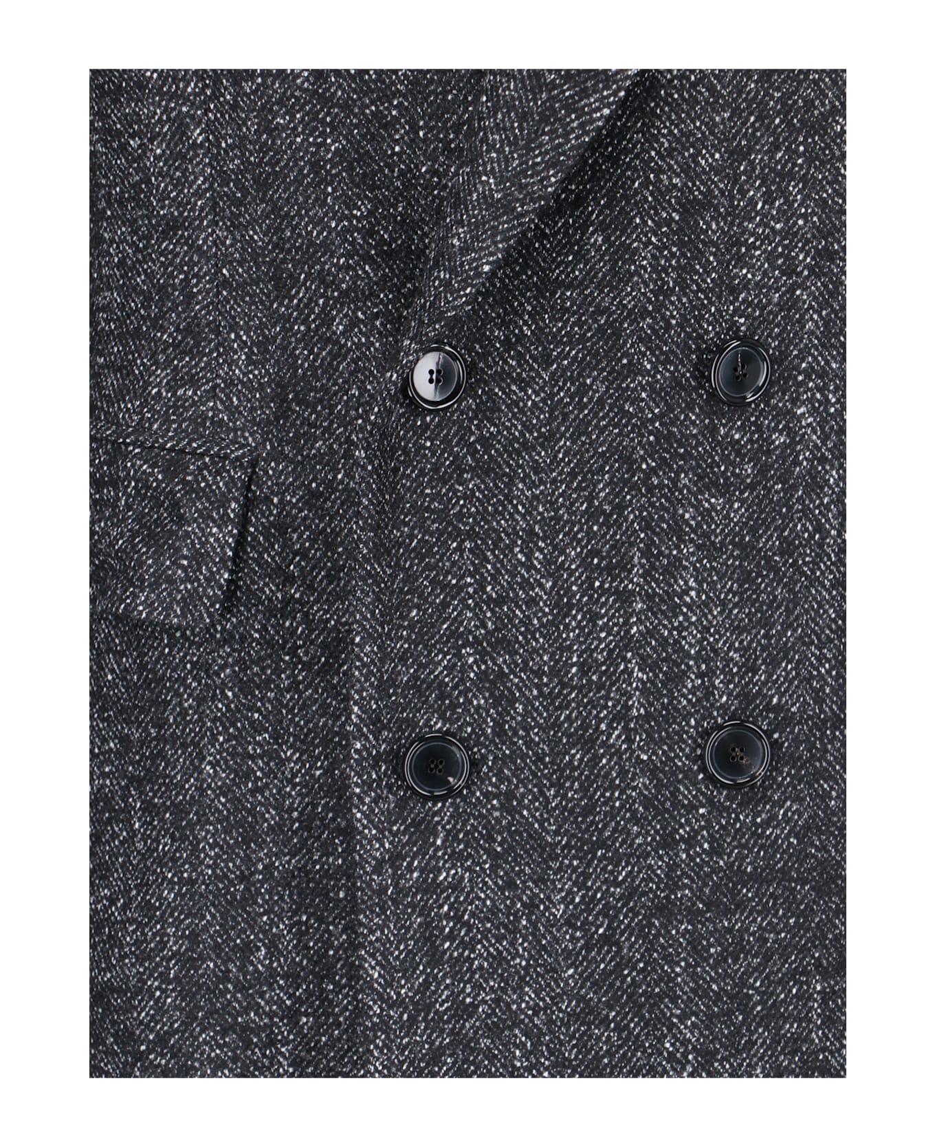 Cesare Attolini Double-breasted Coat - Black  