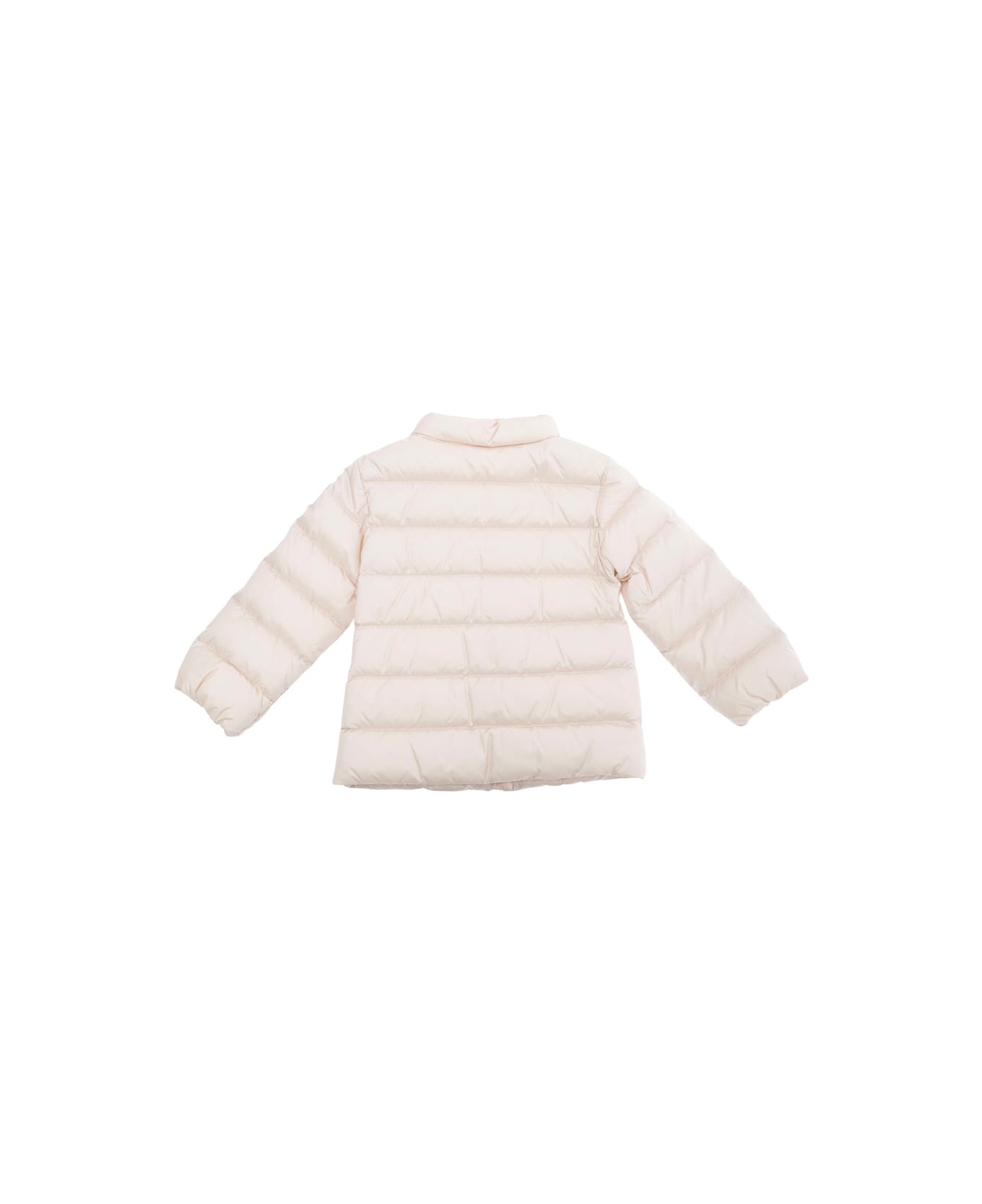 Moncler 
cecil
 Pink Down Jacket With Logo Patch Applied On The Sleeve In Tech Fabric Girl - Pink