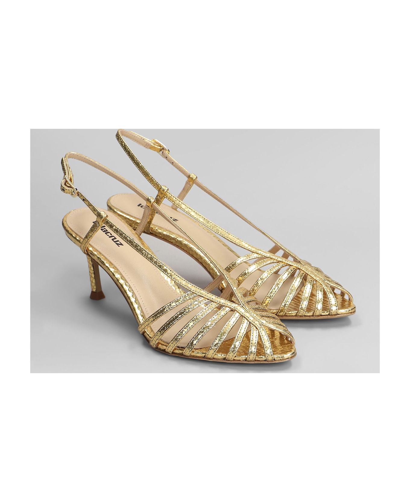Lola Cruz Diana 65 Sandals In Gold Leather - gold