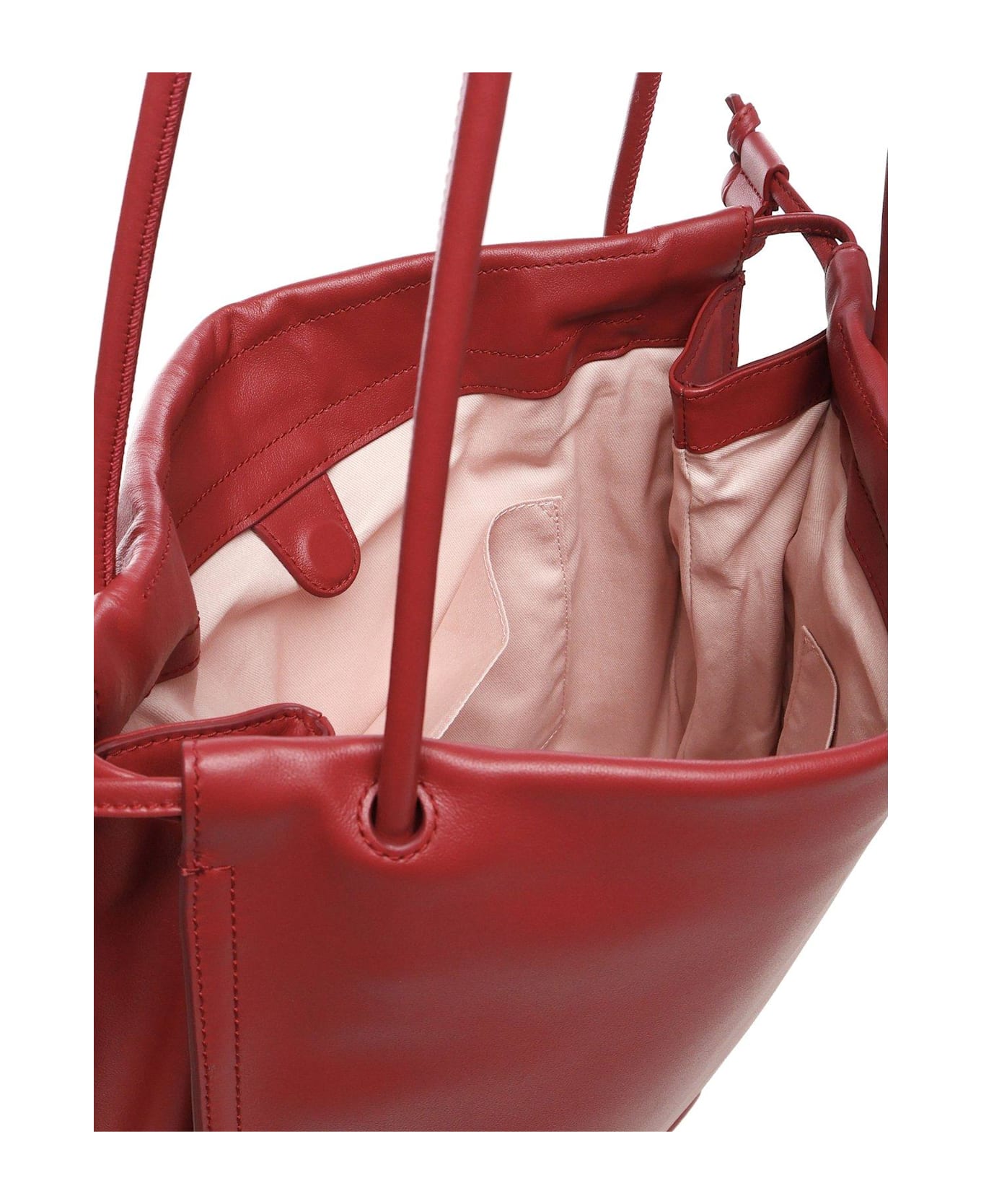 Coccinelle Logo Embossed Drawstring Tote Bag - Red