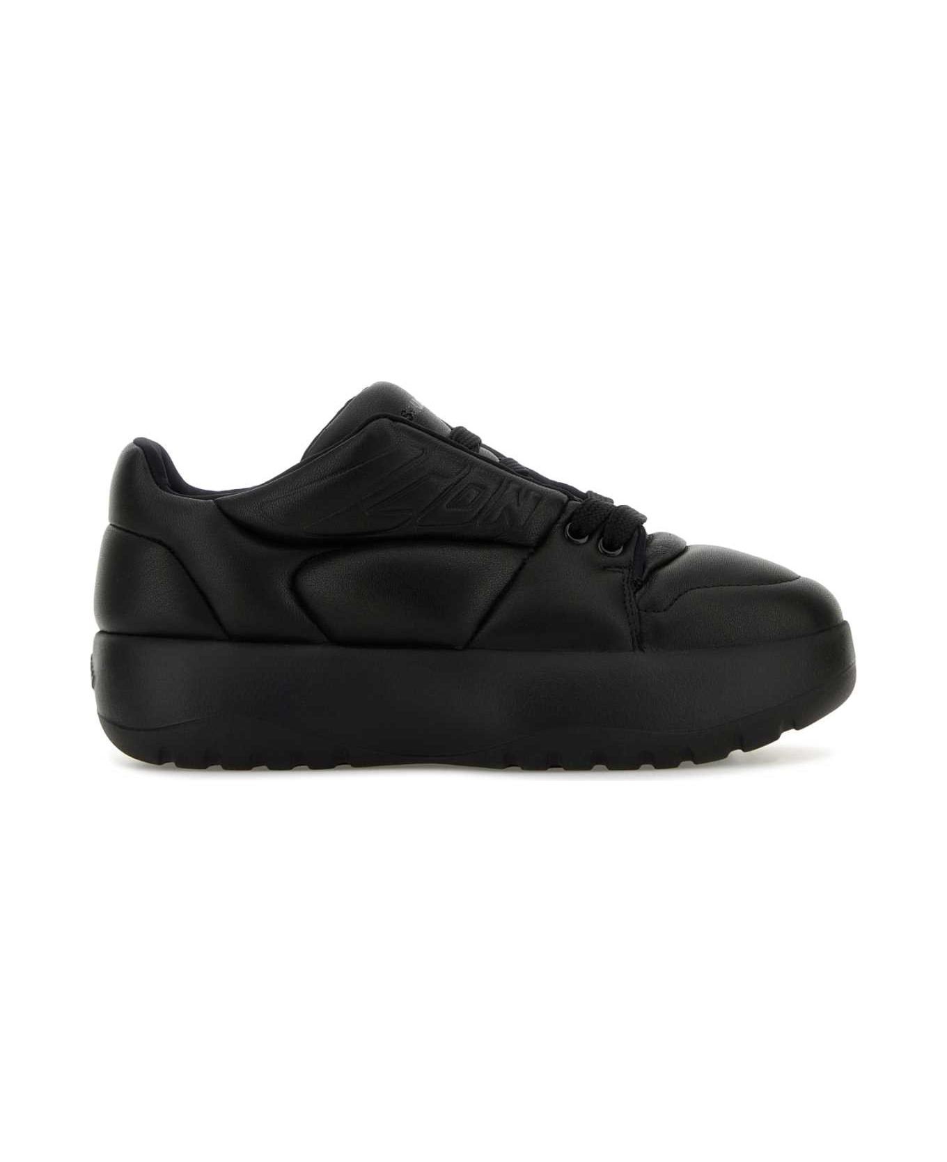 Dsquared2 Black Leather Puffer Sneakers - BLACK