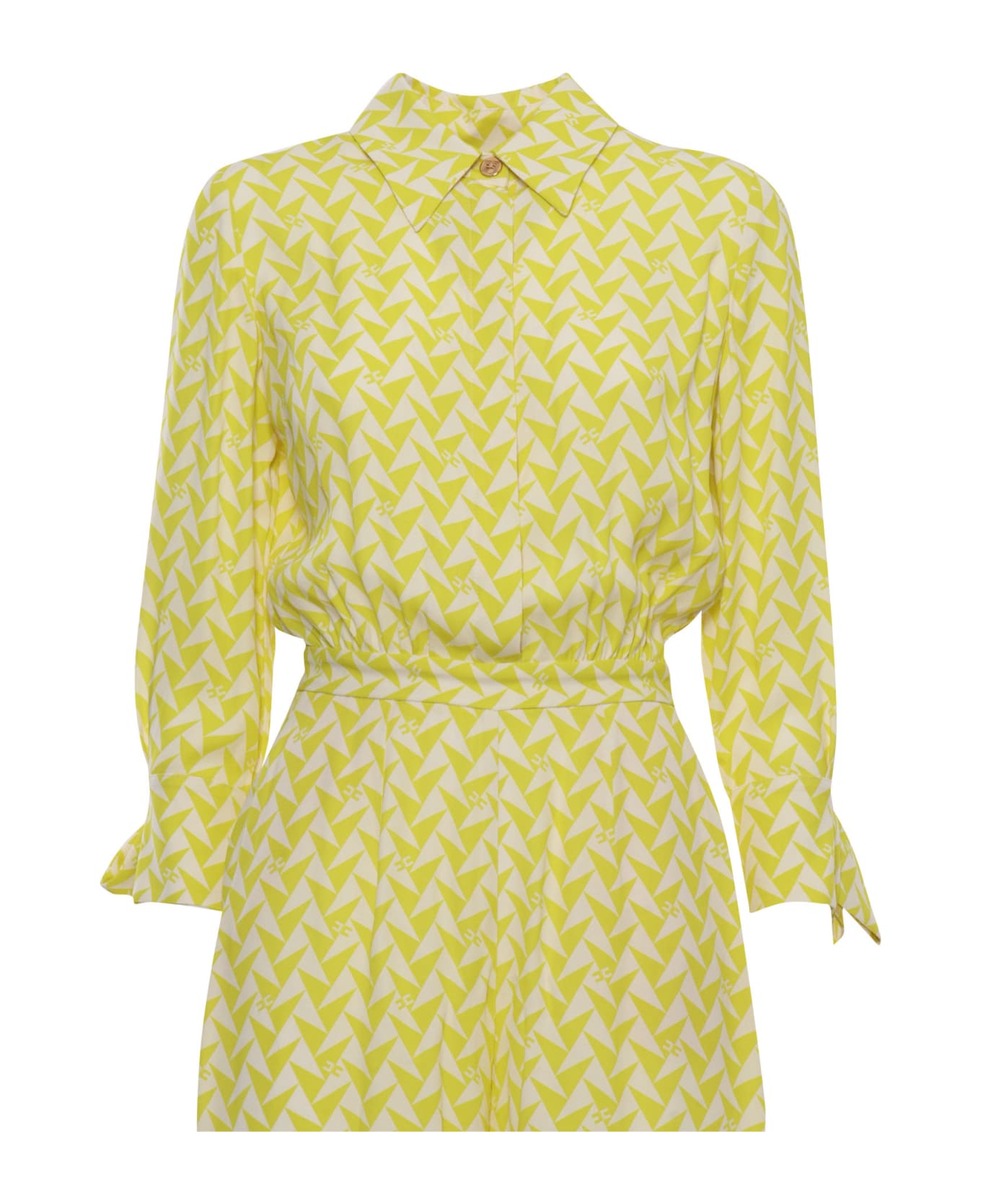 Elisabetta Franchi Elegant Yellow Shirt Dress - YELLOW