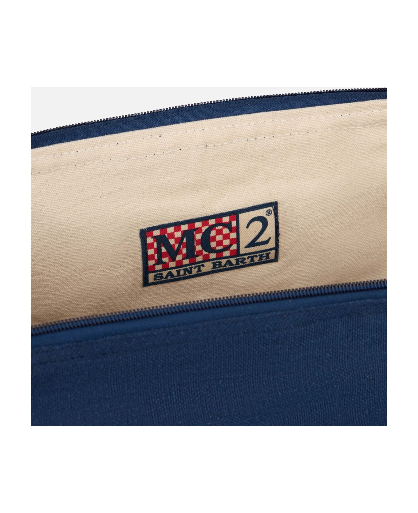 MC2 Saint Barth Blue Linen Travel Duffle Bag Jetleg - BLUE