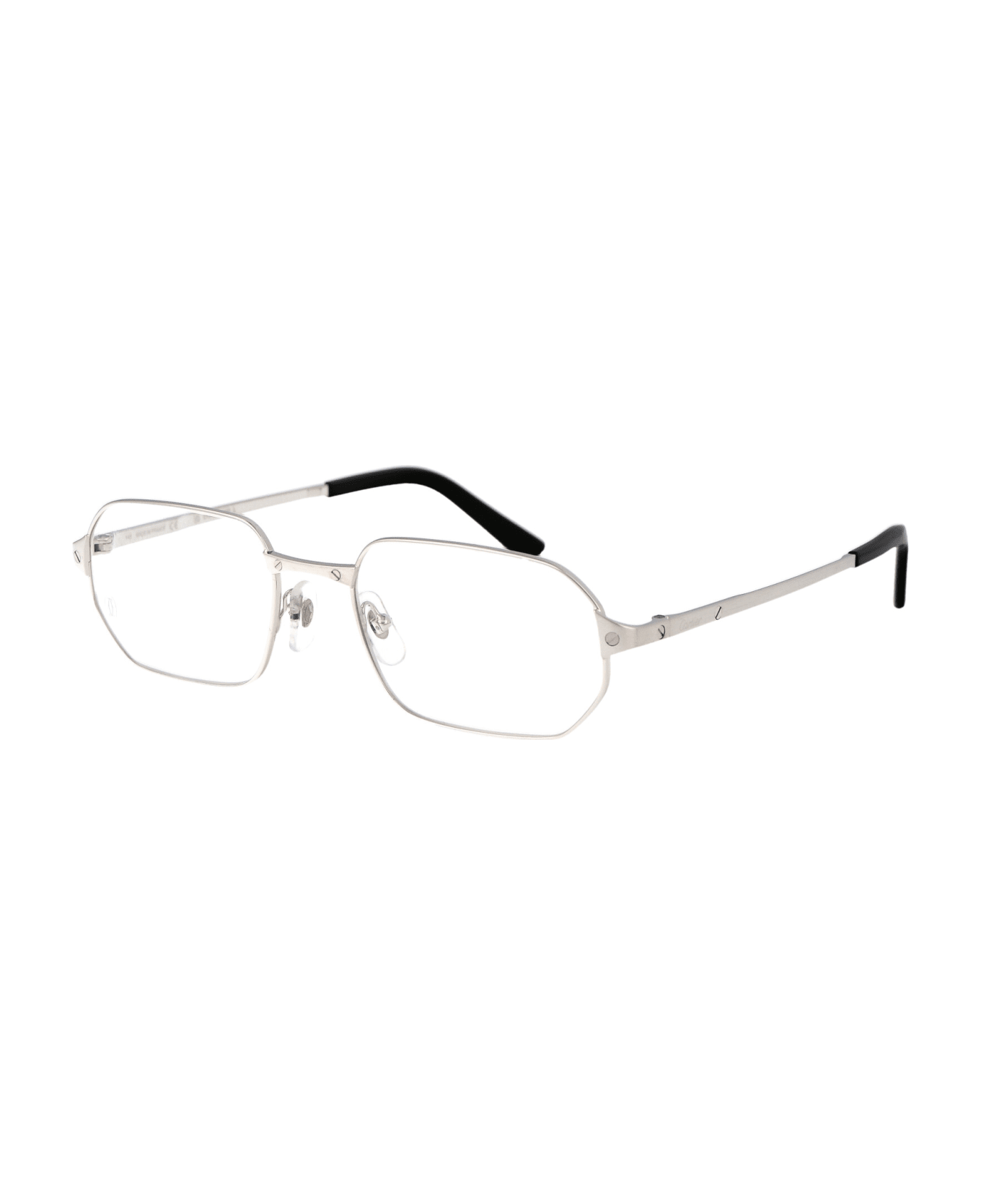 Cartier Eyewear Ct0442o Glasses - 002 SILVER SILVER TRANSPARENT