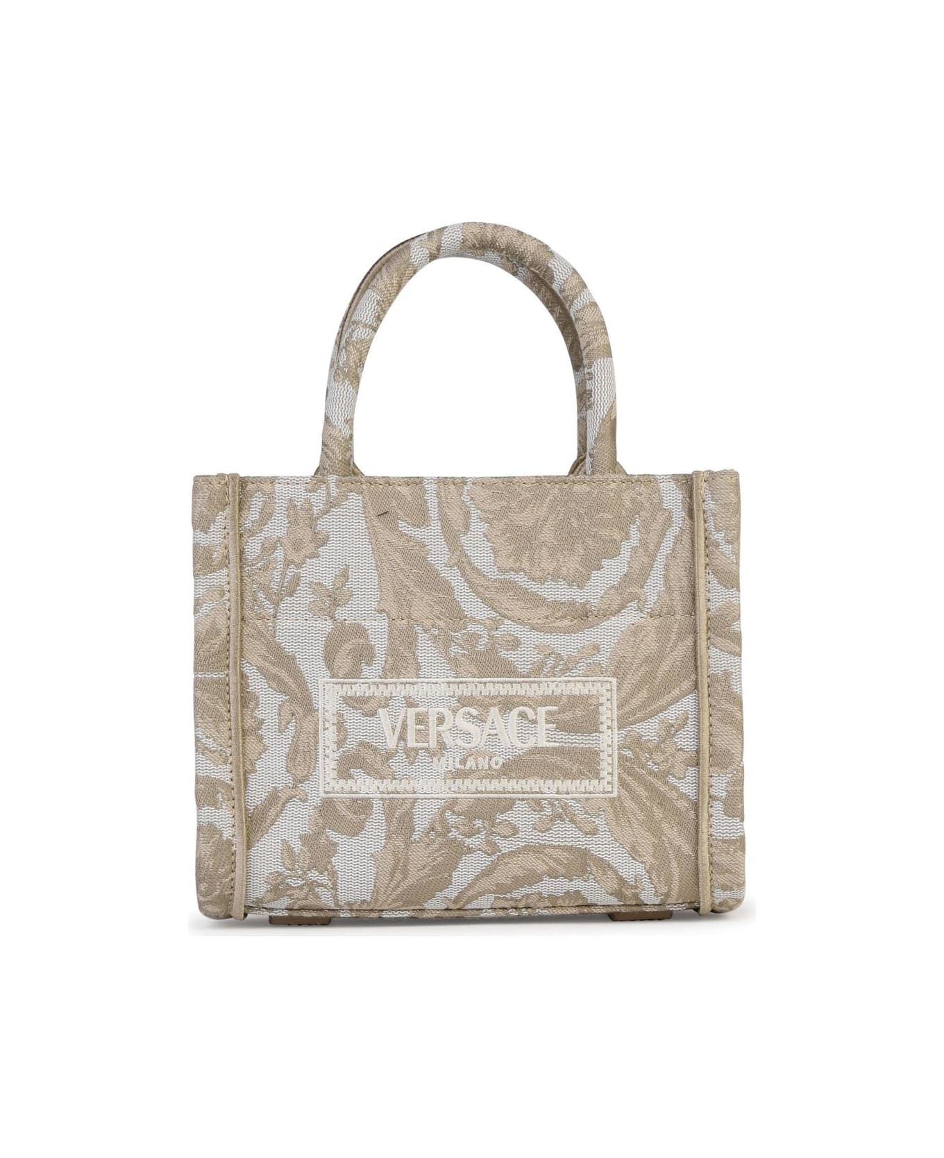 Versace Small 'athena Barocco' Beige Bag - Beige トートバッグ