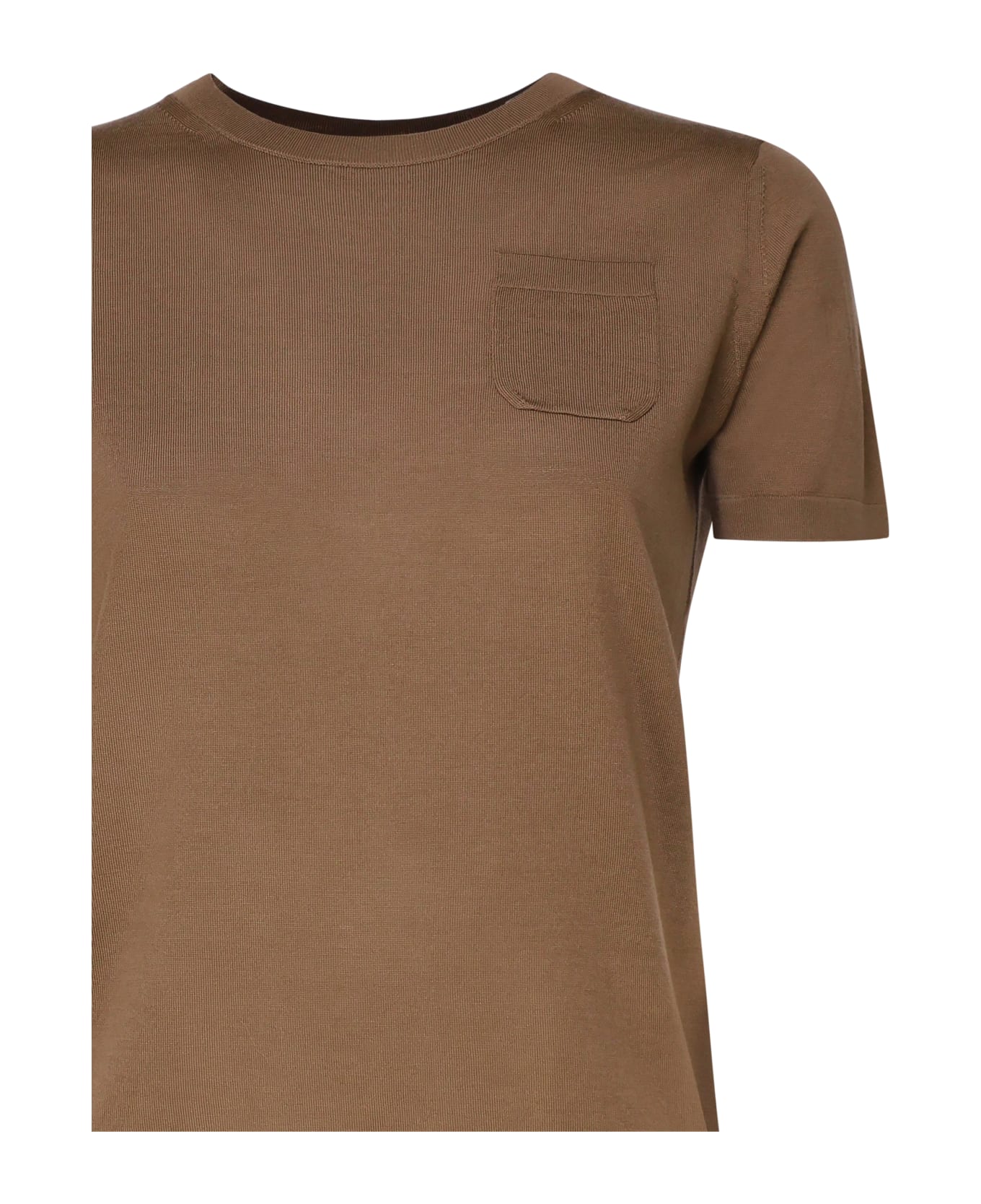 'S Max Mara Egidio T-shirt In Virgin Wool - Brown