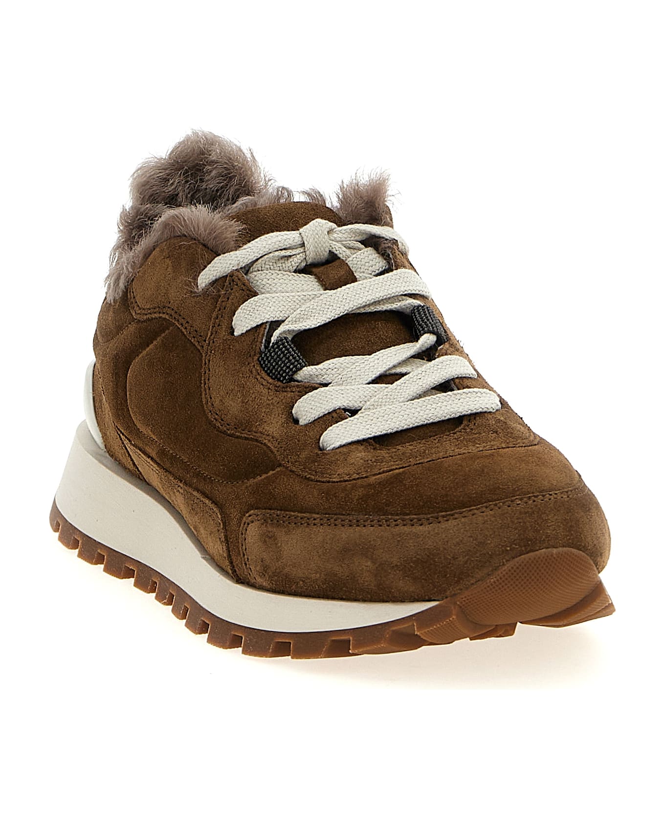 Brunello Cucinelli Monile Suede Sneakers - Brown