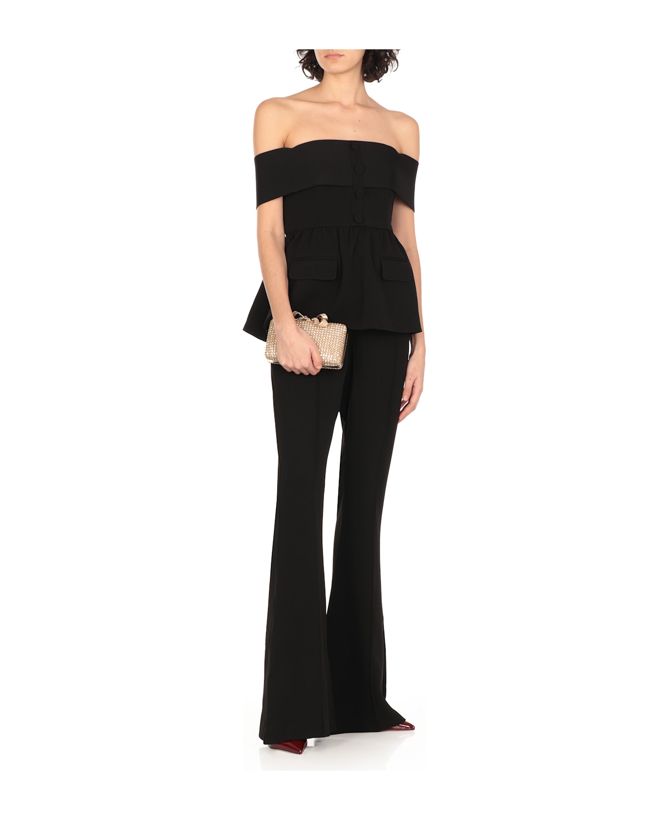 self-portrait Crepe Suit - Black
