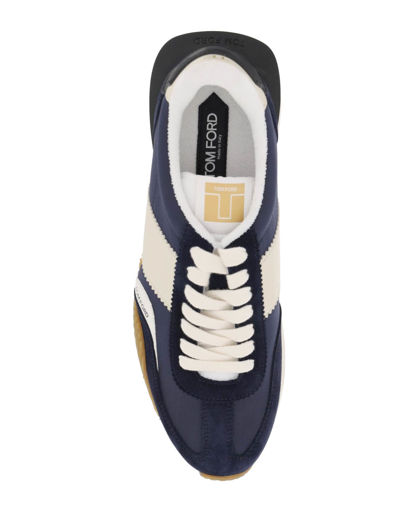 Tom Ford Techno Canvas And Suede 'james' Sneakers - Blue