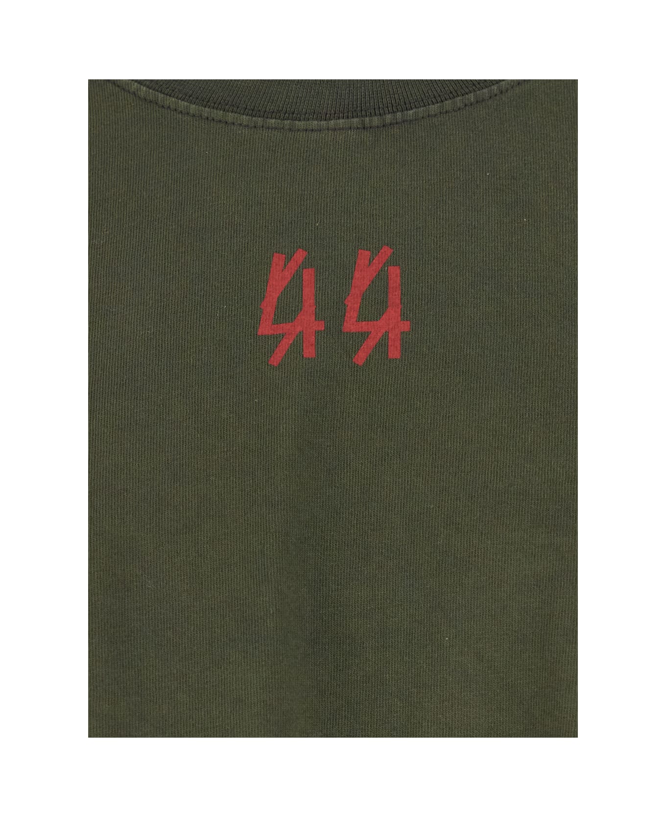 44 Label Group Green Crewneck T-shirt With Dropped Shoulders And Logo Print On Front And Rear In Cotton Man - Green