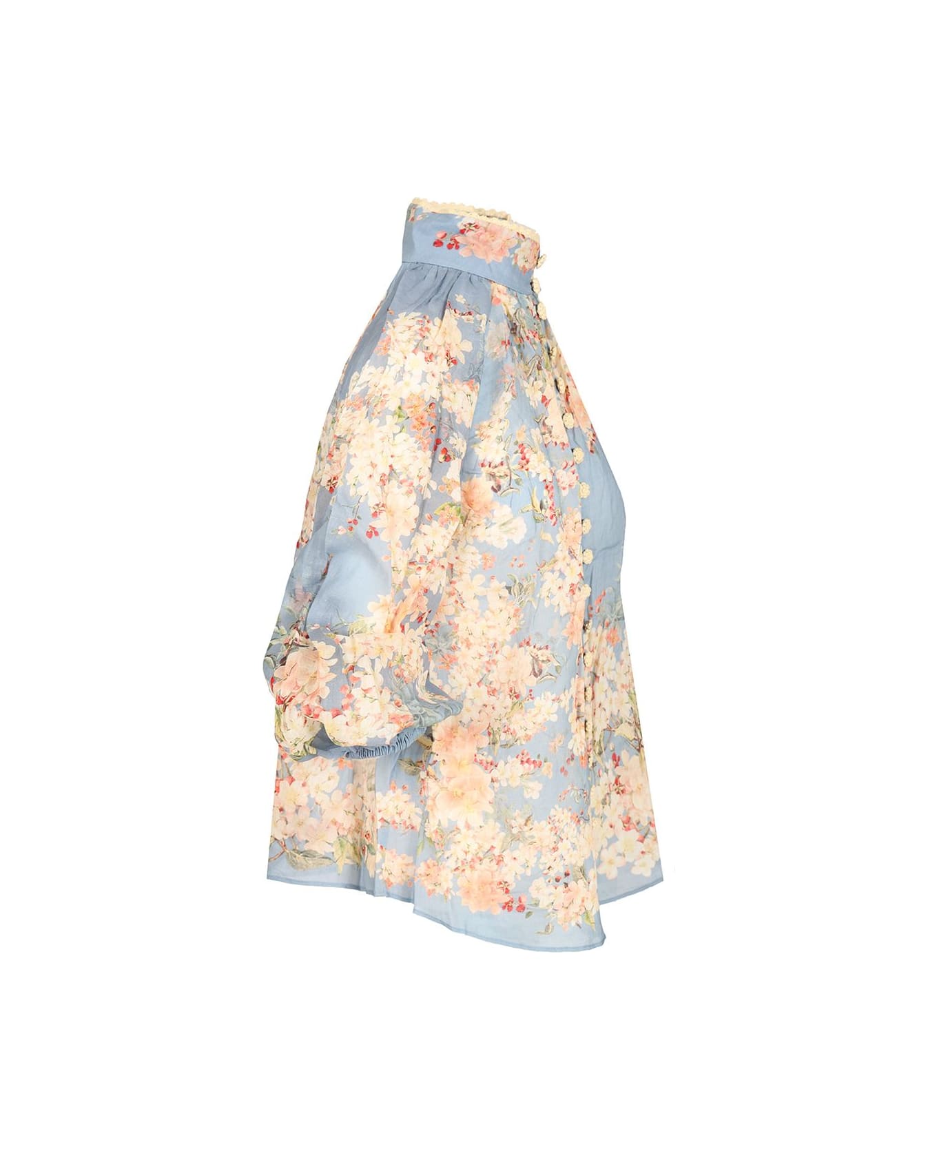 Zimmermann Cascadian Billow Blouse - Clear Blue