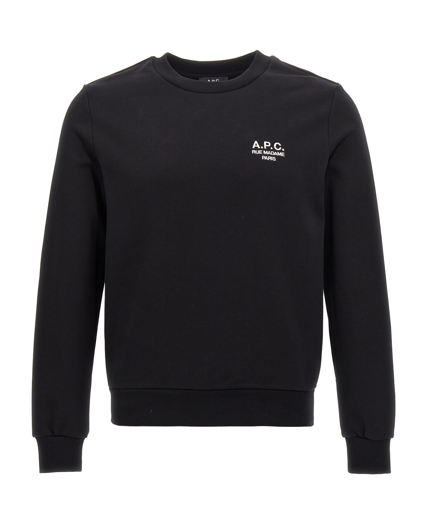 A.P.C. 
rue Madame
 Black Cotton Sweatshirt - NOIR/BLANC