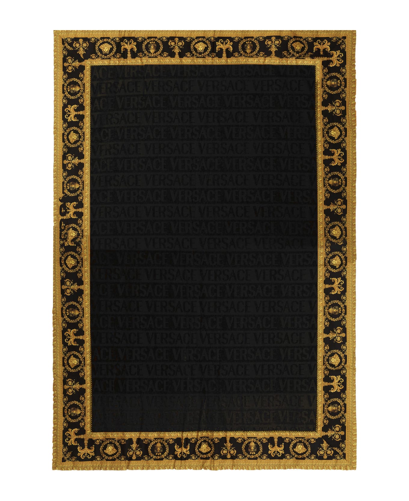 Versace 'barocco' Beach Towel - Black  