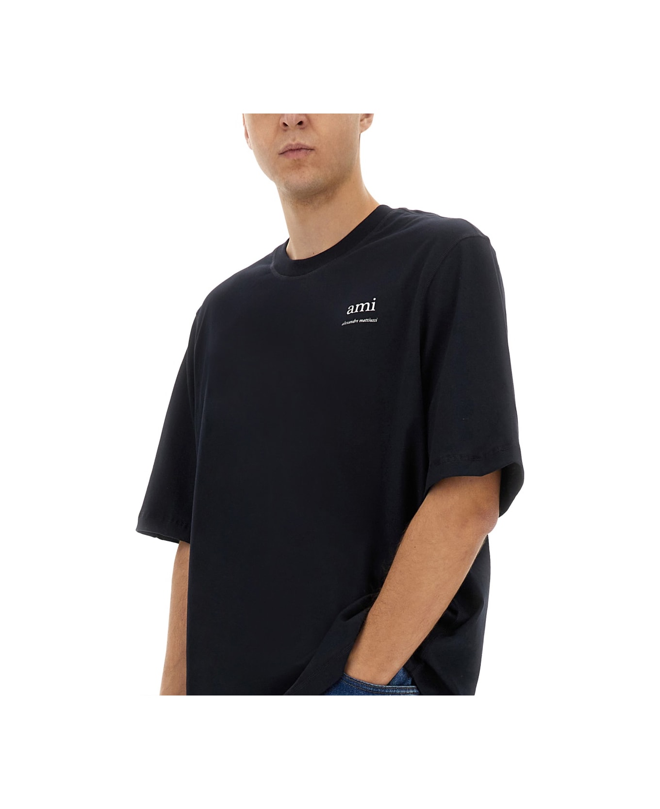 Ami Alexandre Mattiussi T-shirt Ami Alexandre Mattiussi In Cotton Jersey - BLUE