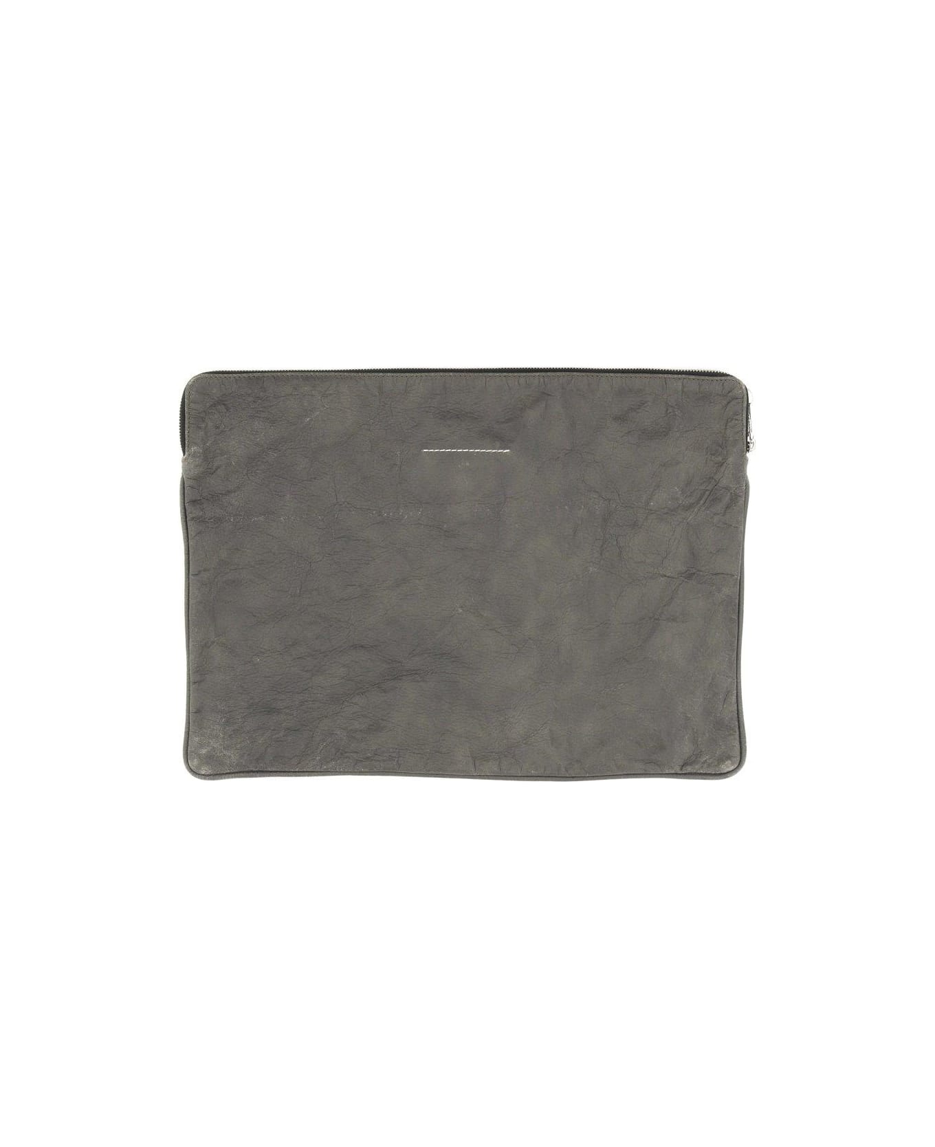 MM6 Maison Margiela Logo-plaque Zipped Laptop Bag - Nero クラッチバッグ