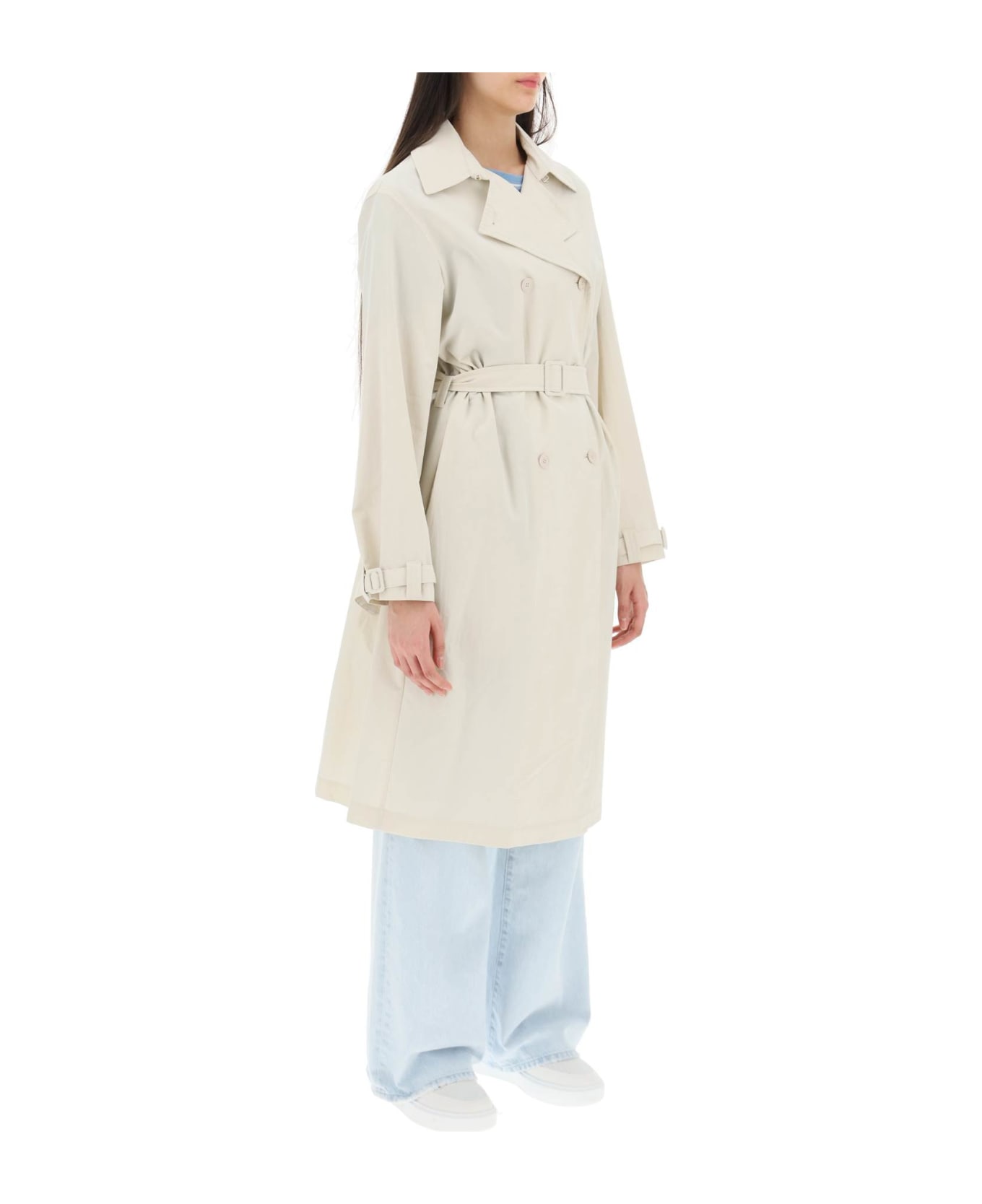A.P.C. Double-breasted Trench Coat - Cream