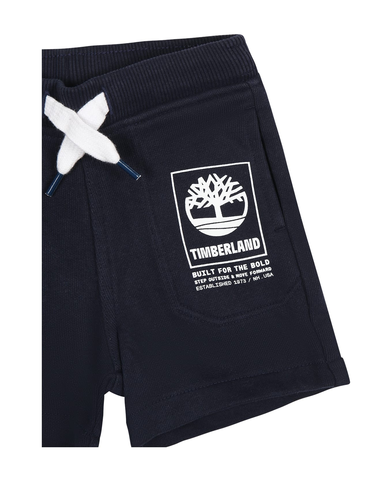 Timberland Blue Shorts For Baby Boy With Logo - Blue