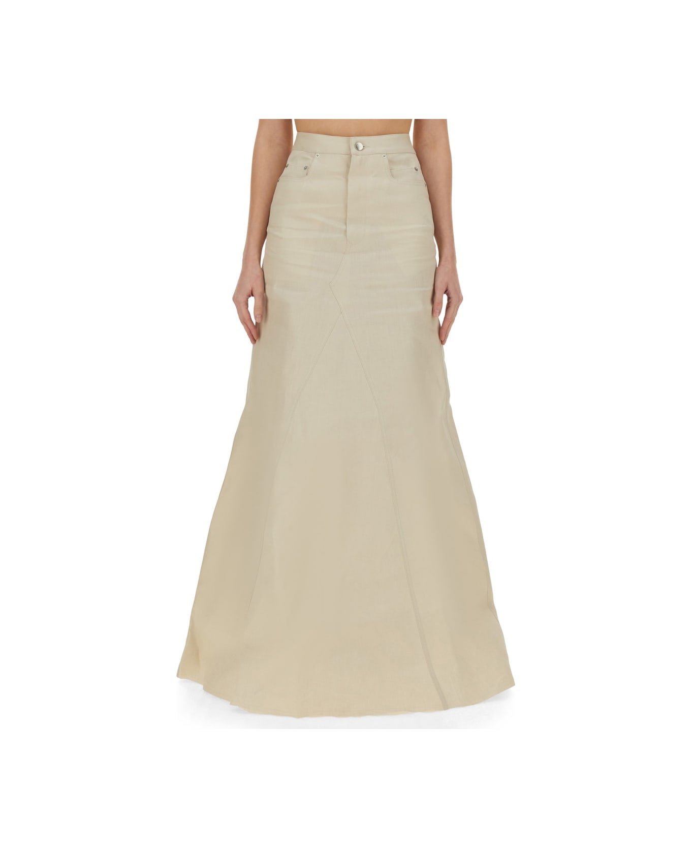 Rick Owens Long Skirt - BEIGE