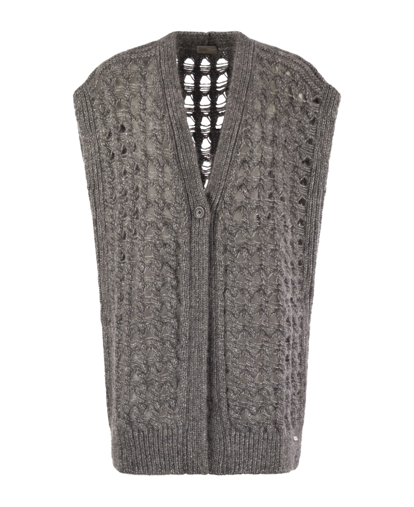 Herno Long Sleeveless Cardigan - Grey