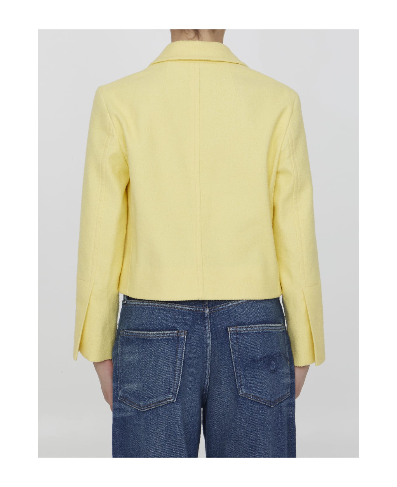 Patou Yellow Tweed Short Jacket - Yellow
