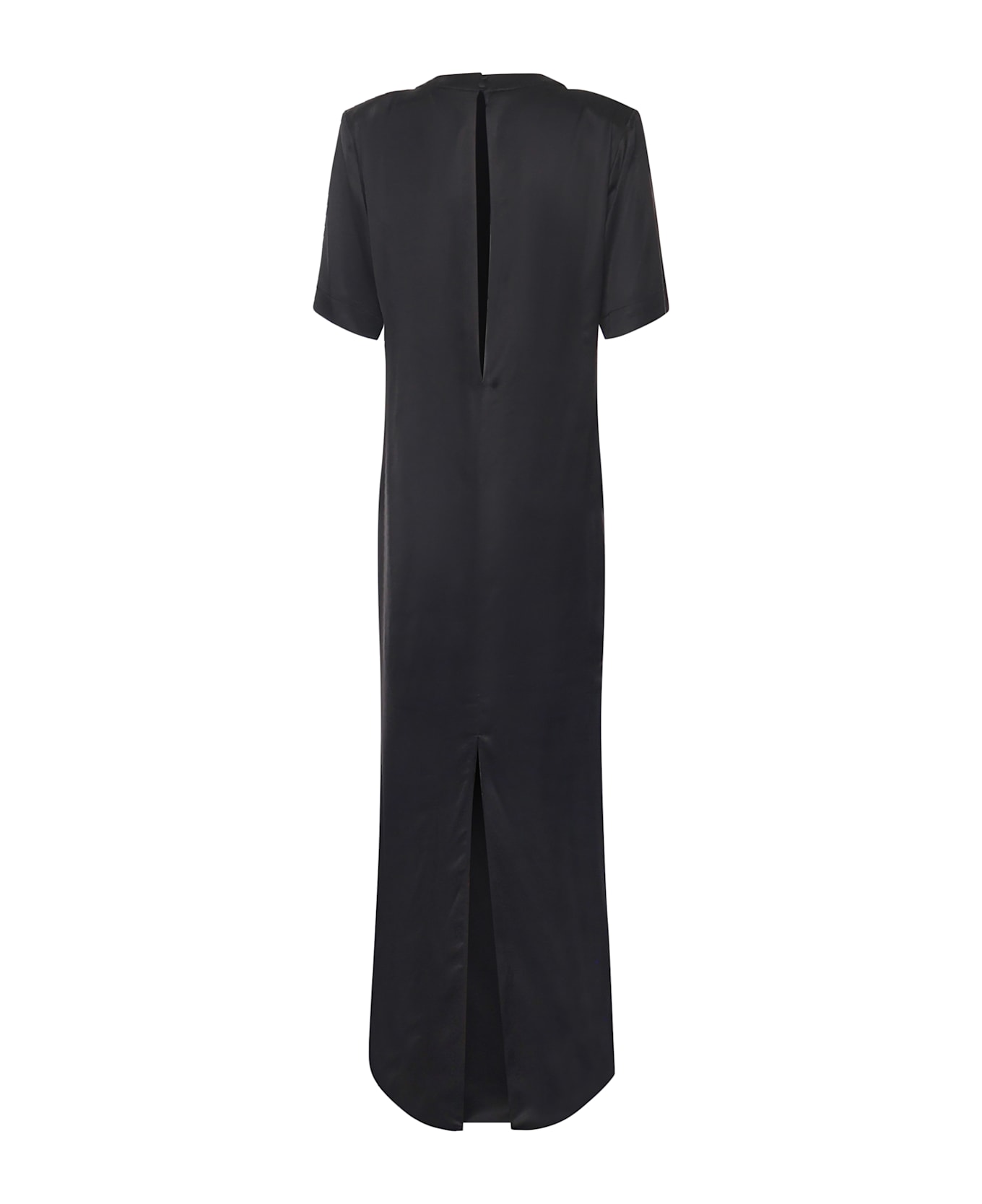 Nineminutes Half Sleeve Satin Dress - Black