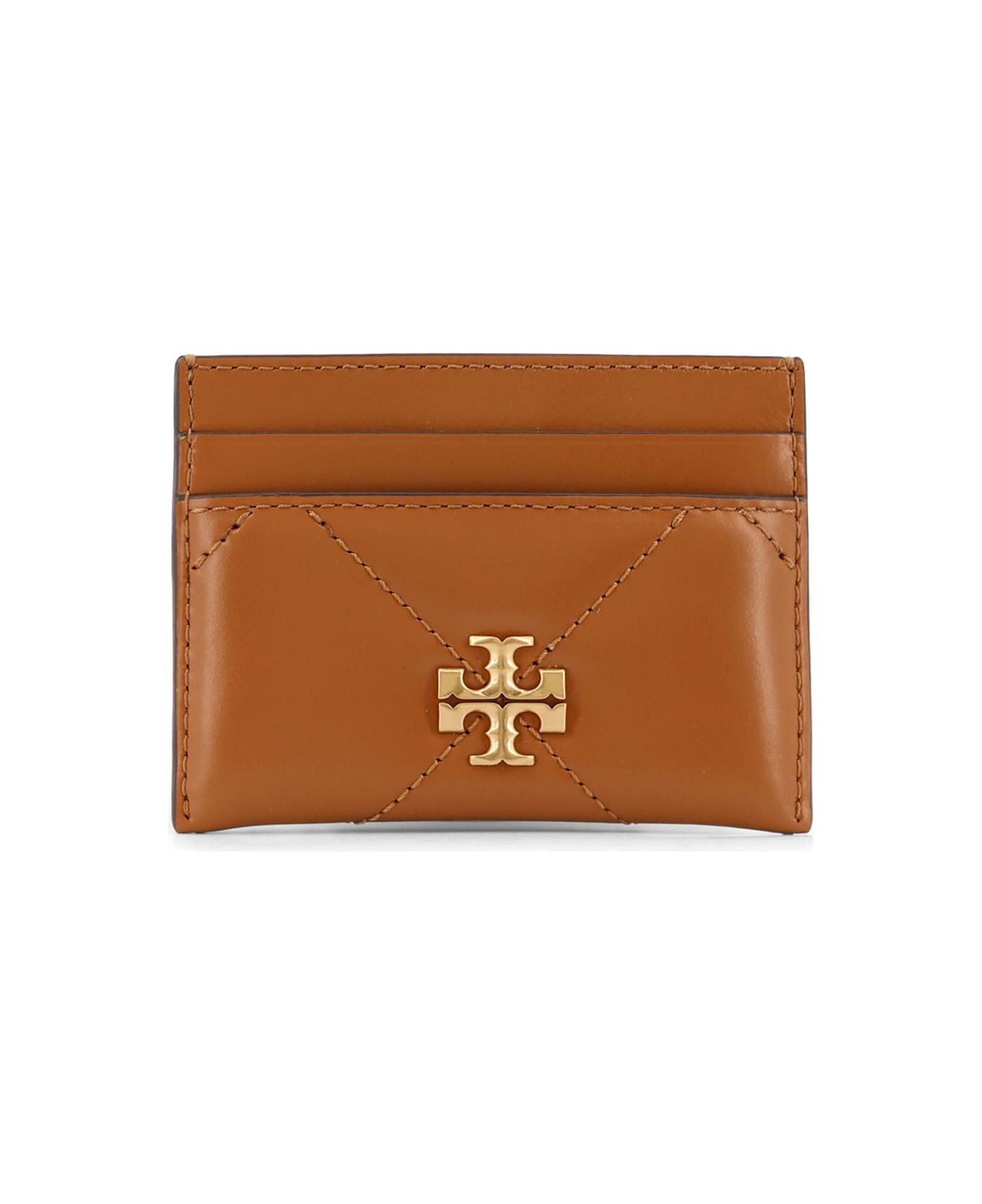 Tory Burch Kira Matelassé Leather Cardholder - CLASSIC CHESTNUT