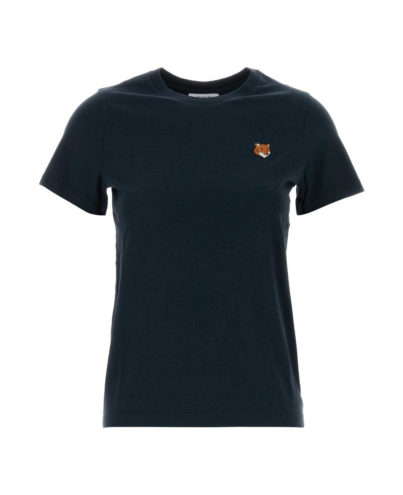 Maison Kitsuné Navy Blue Cotton T-shirt - CLASSICNAVY