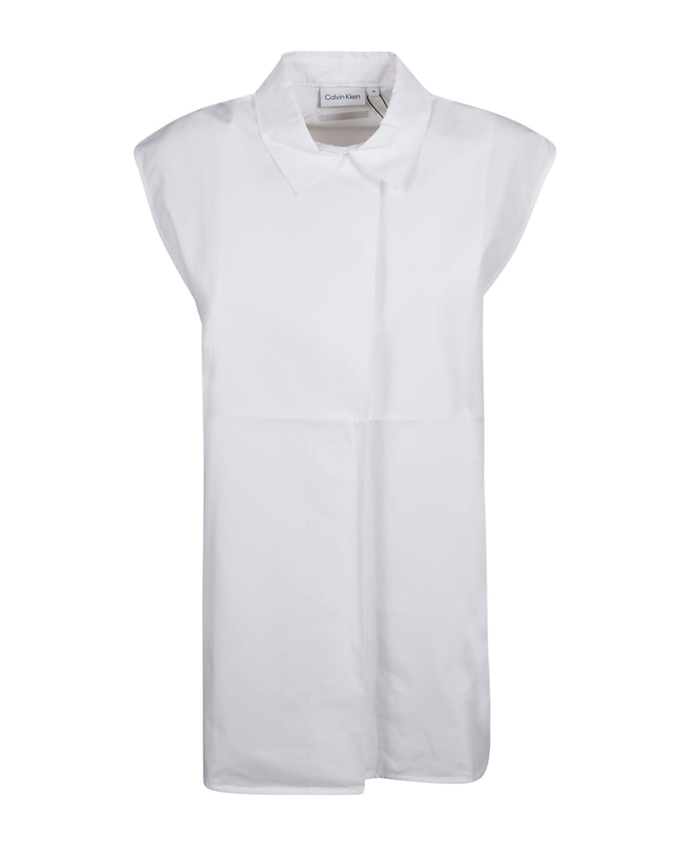 Calvin Klein Cotton Archive Sleeveless Shirt - White シャツ