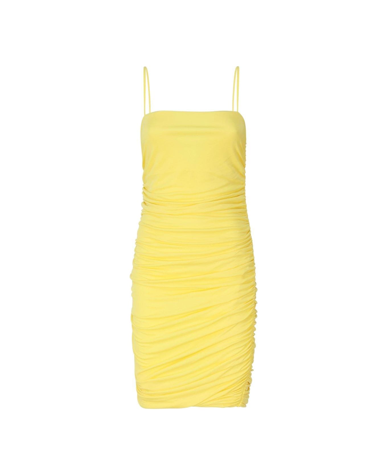 Pinko Strapped Stretch Mini Dress - Yellow
