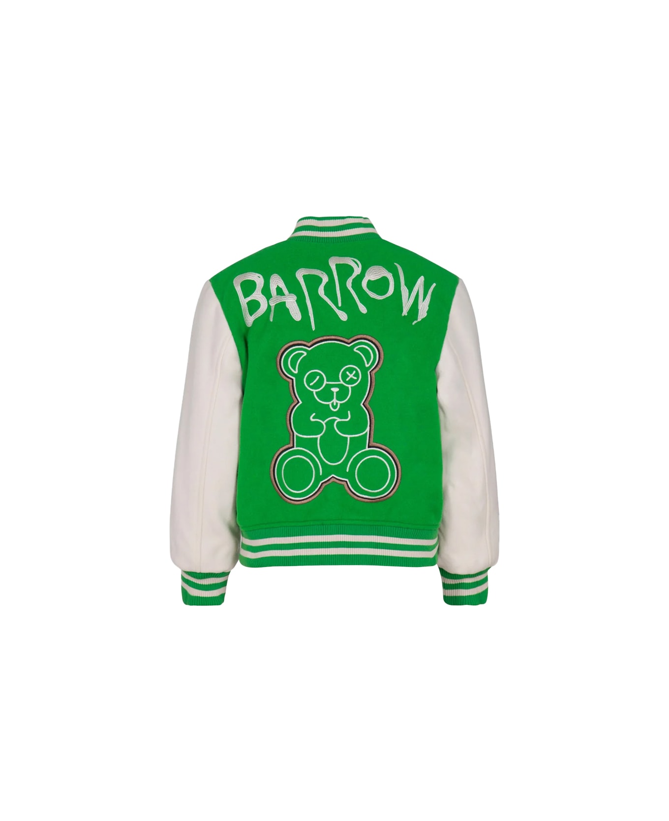 Barrow Green And White College Bomber Jacket - Verde