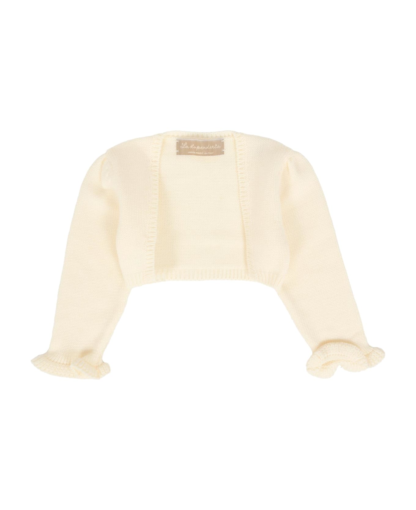 La stupenderia Ivory Cardigan For Baby Girl - Ivory